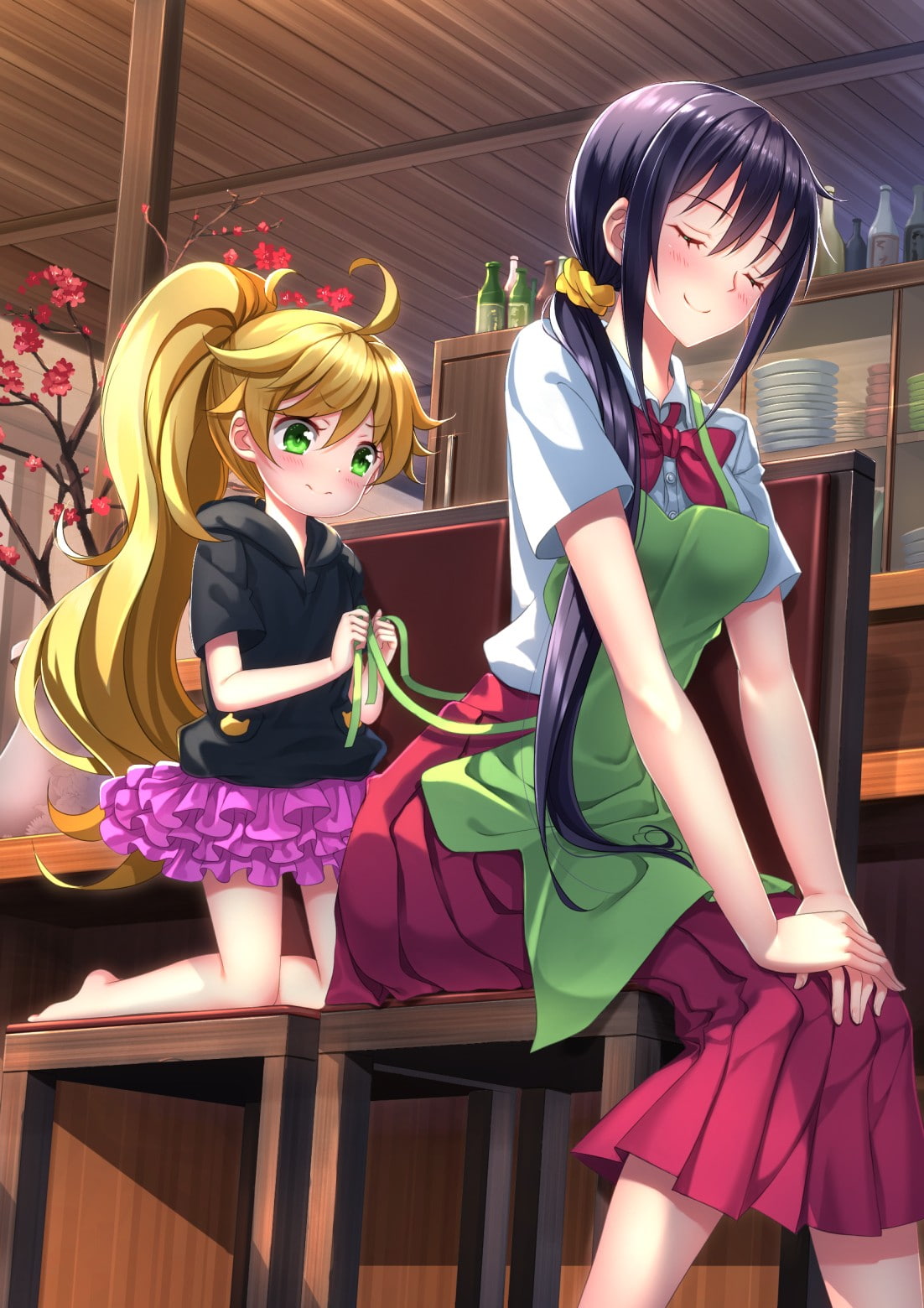 anime girls, Tsumugi Inuzuka, Amaama to Inazuma, Iida Kotori, 720P, Phone HD Wallpaper