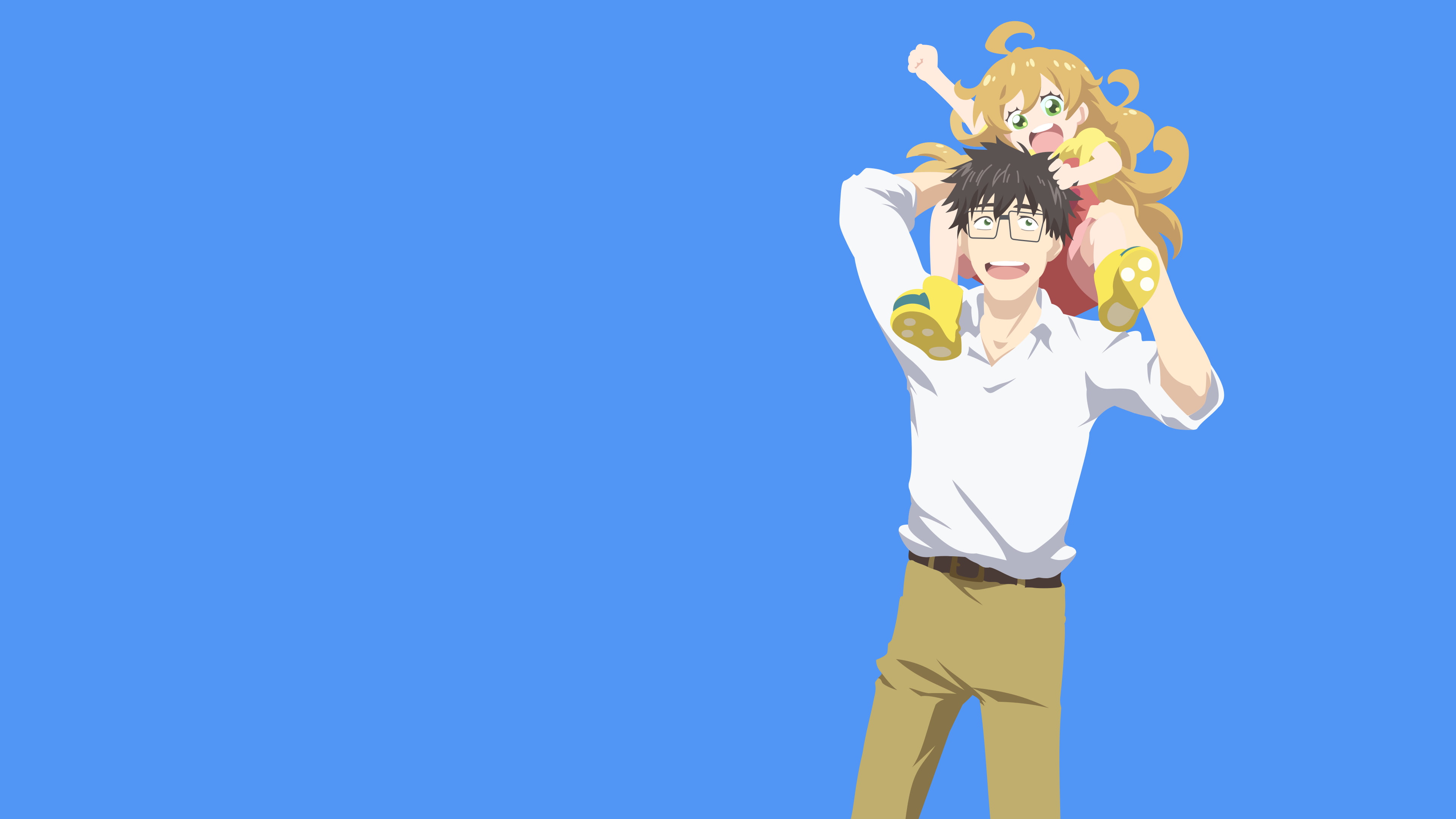 blue, human limb, blue background, nature, front view, copy space, Inuzuka Kōhei, sunny, colored background, Tsumugi Inuzuka, sport, 4K, one person, three quarter length, HD Wallpaper