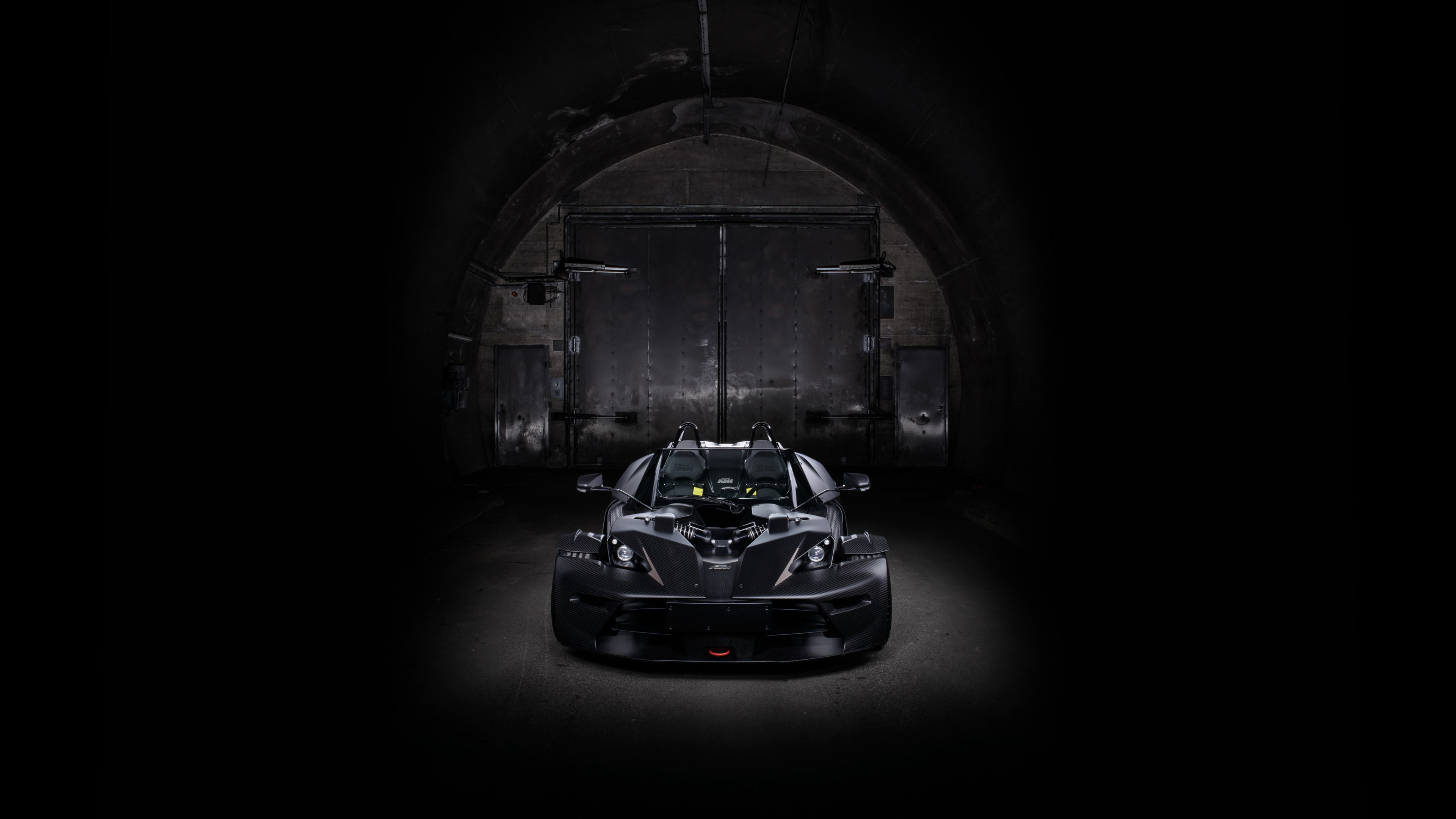 KTM X-Bow GT " Black Edition Geneva Auto Show 2016, supercar, black, grayscale, sport car, photo, 4K, batman, mobile, HD Wallpaper