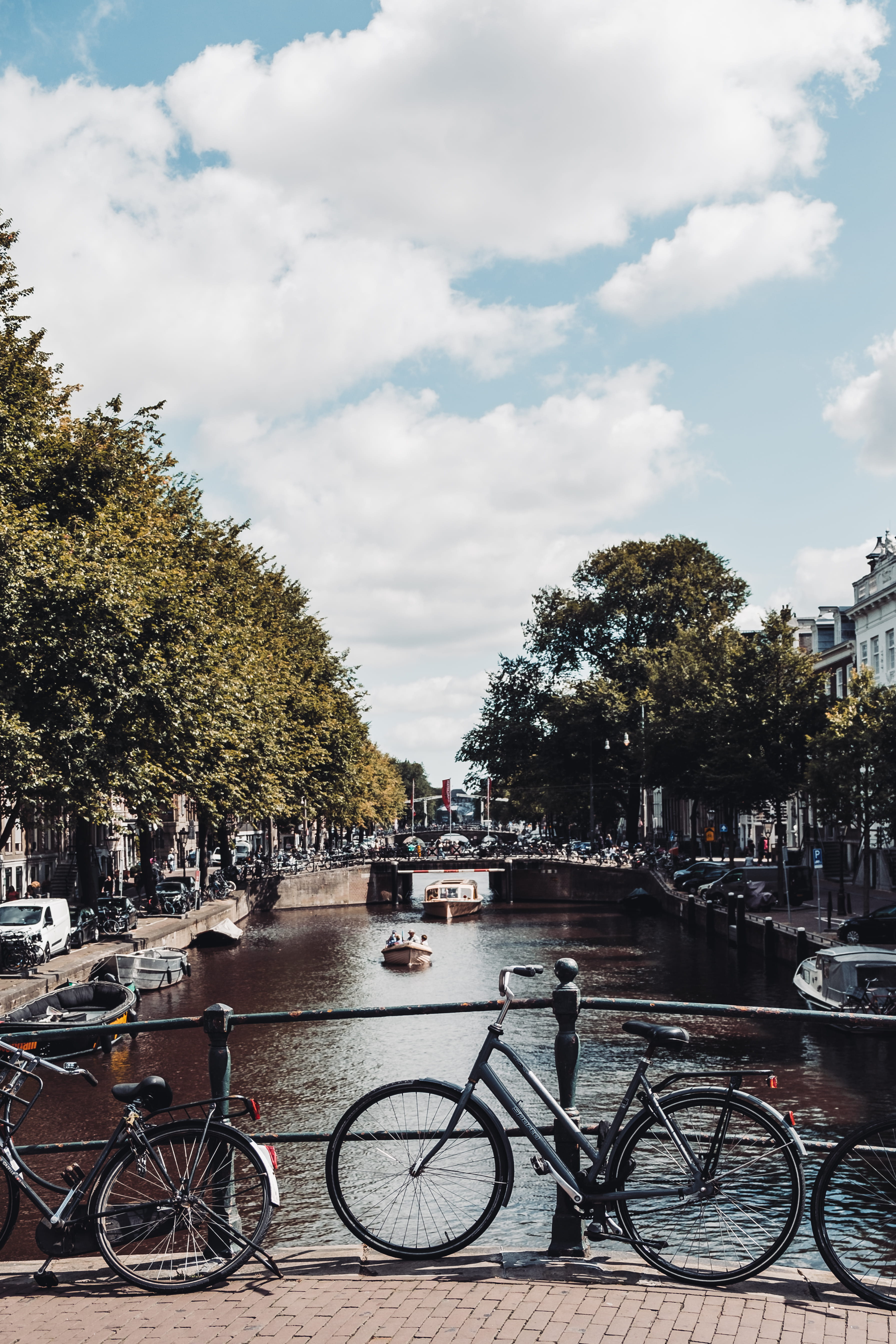 faded, bicycle, day, bliss, sun, city, land vehicle, facades, lively, europe, bridge - man made structure, relaxing, quiet, mode of transportation, amsterdam, Phone HD Wallpaper