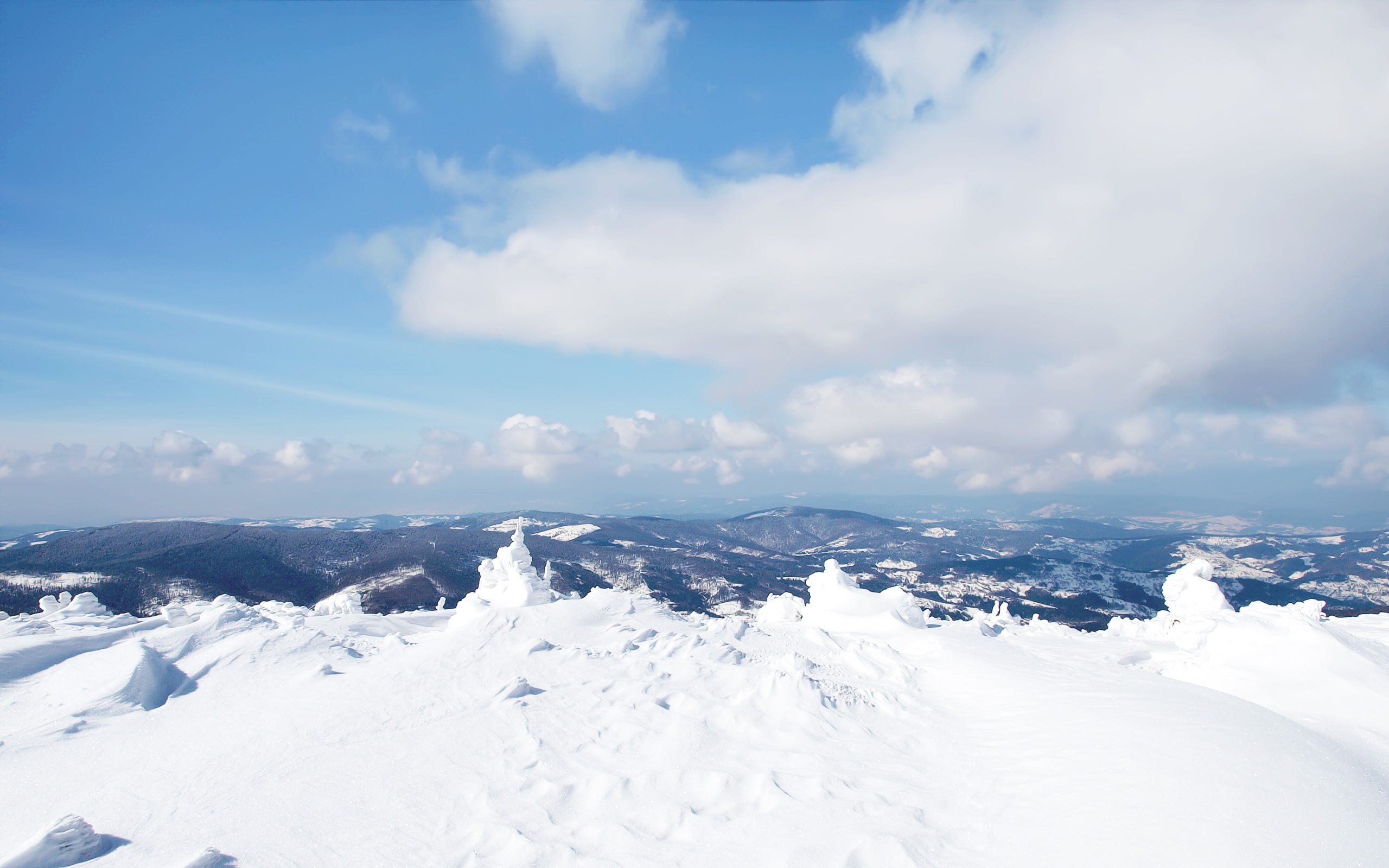 beauty in nature, mountains, blue, snowcapped mountain, non-urban scene, snow, 2K, tranquility, ground, day, scenics - nature, cold temperature, idyllic, HD Wallpaper