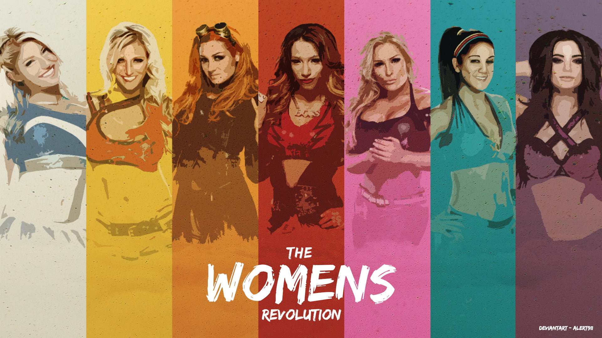 Paige (Wrestler), WWE, Alexa Bliss, Sports, 1080P, Becky Lynch, Bayley (Wrestler), Charlotte Flair, Natalya (Wrestler), Sasha Banks, HD Wallpaper