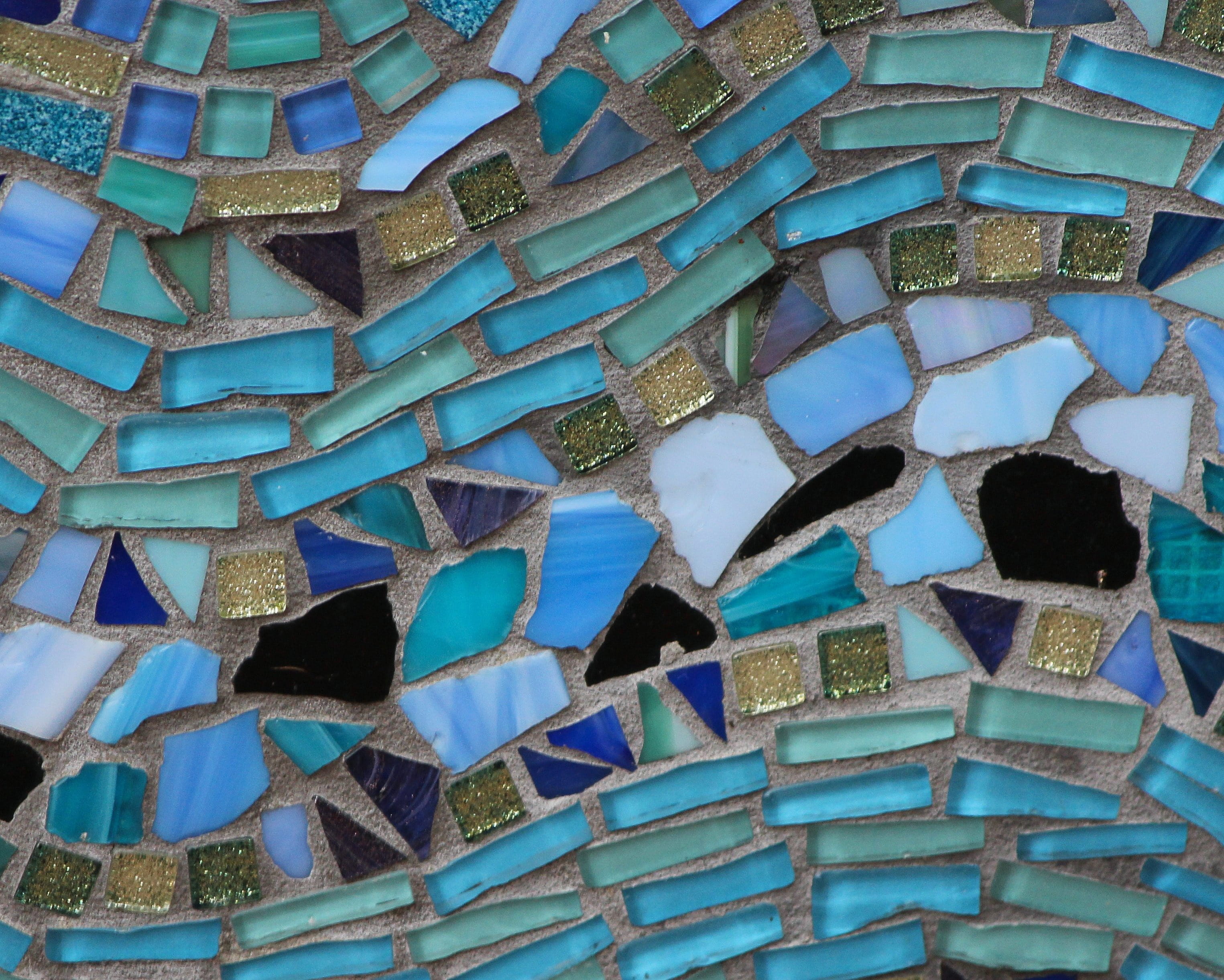 multi colored, art, pattern, full frame, 2K, abundance, large group of objects, cladding, close, close-up, colored glass, old, mosiac, photo, stone, day, HD Wallpaper