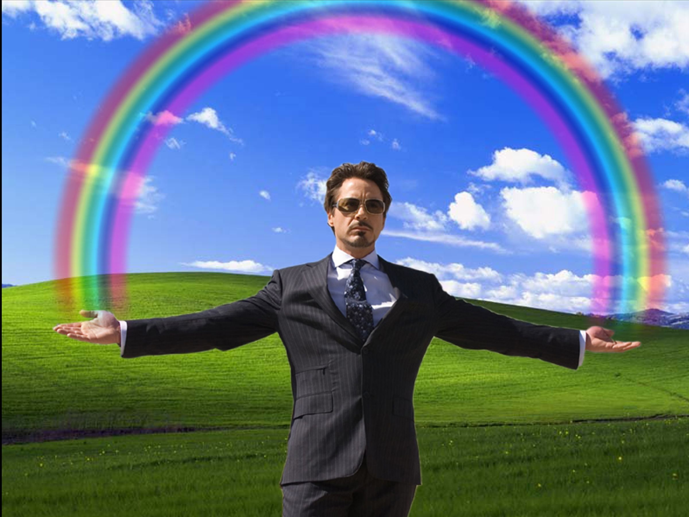man, art, 1080P, hd, tony, xp, jr, downey, windows, Iron Man, robert, stark, iron, technology, x, suit, rainbows, HD Wallpaper