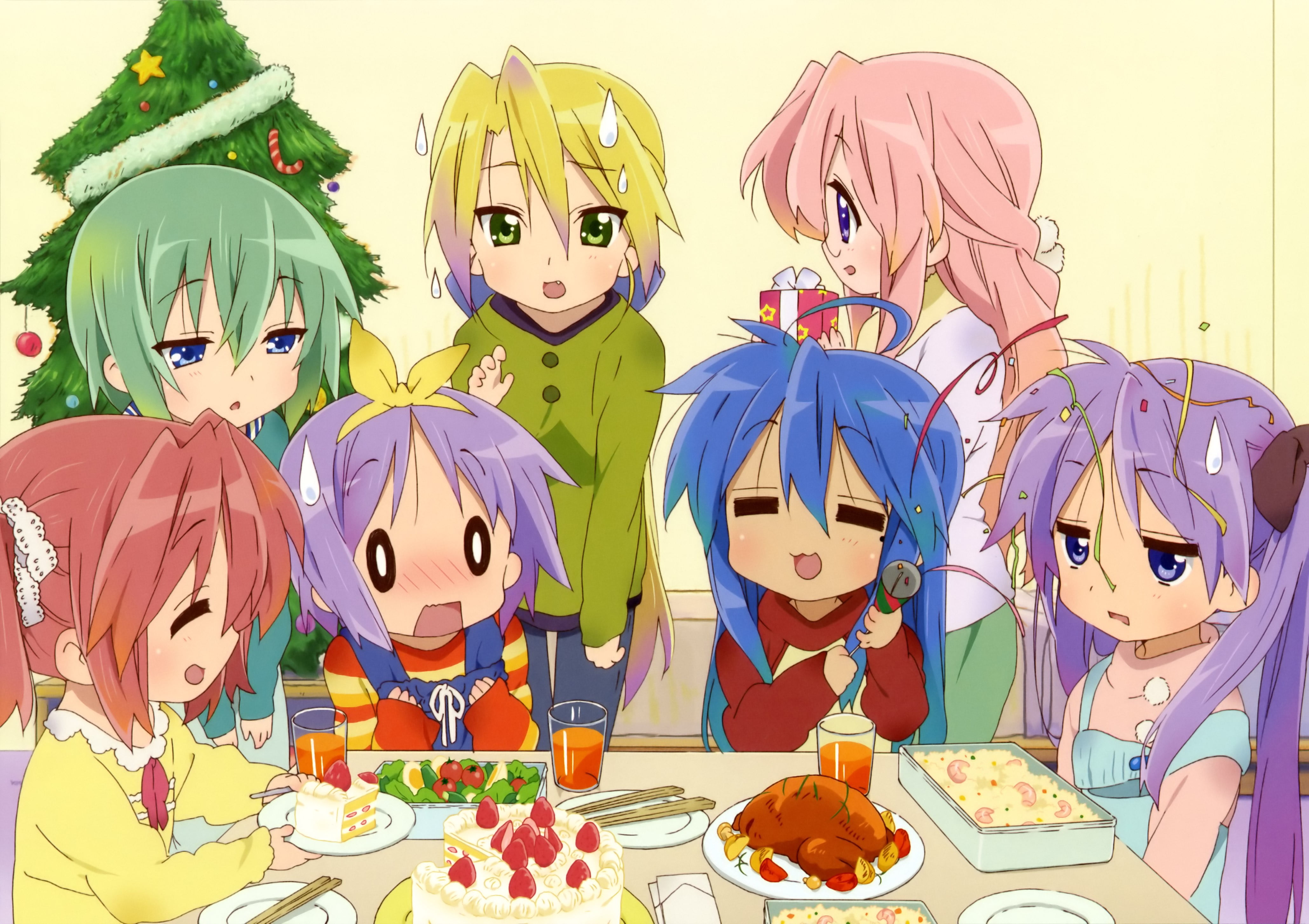 food, anime girls, male likeness, creativity, jack o lantern, toy, childhood, female likeness, representation, art and craft, multi colored, celebration, HD Wallpaper