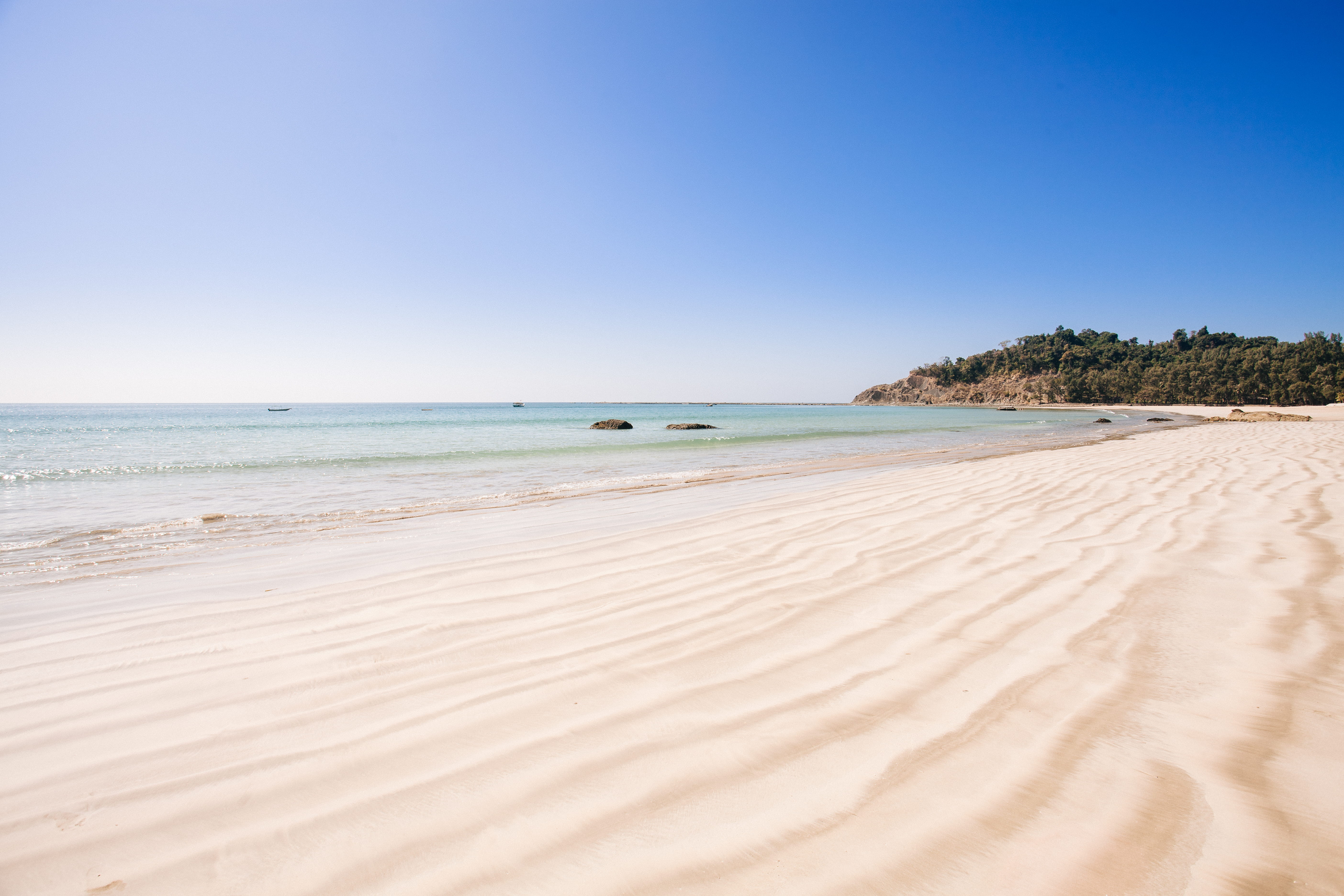 burma, travel, horizon, summer, 5K, trip, no people, holiday, horizon over water, beauty in nature, nature, blue, tropical, sandy, sky, sand, land, clear, HD Wallpaper