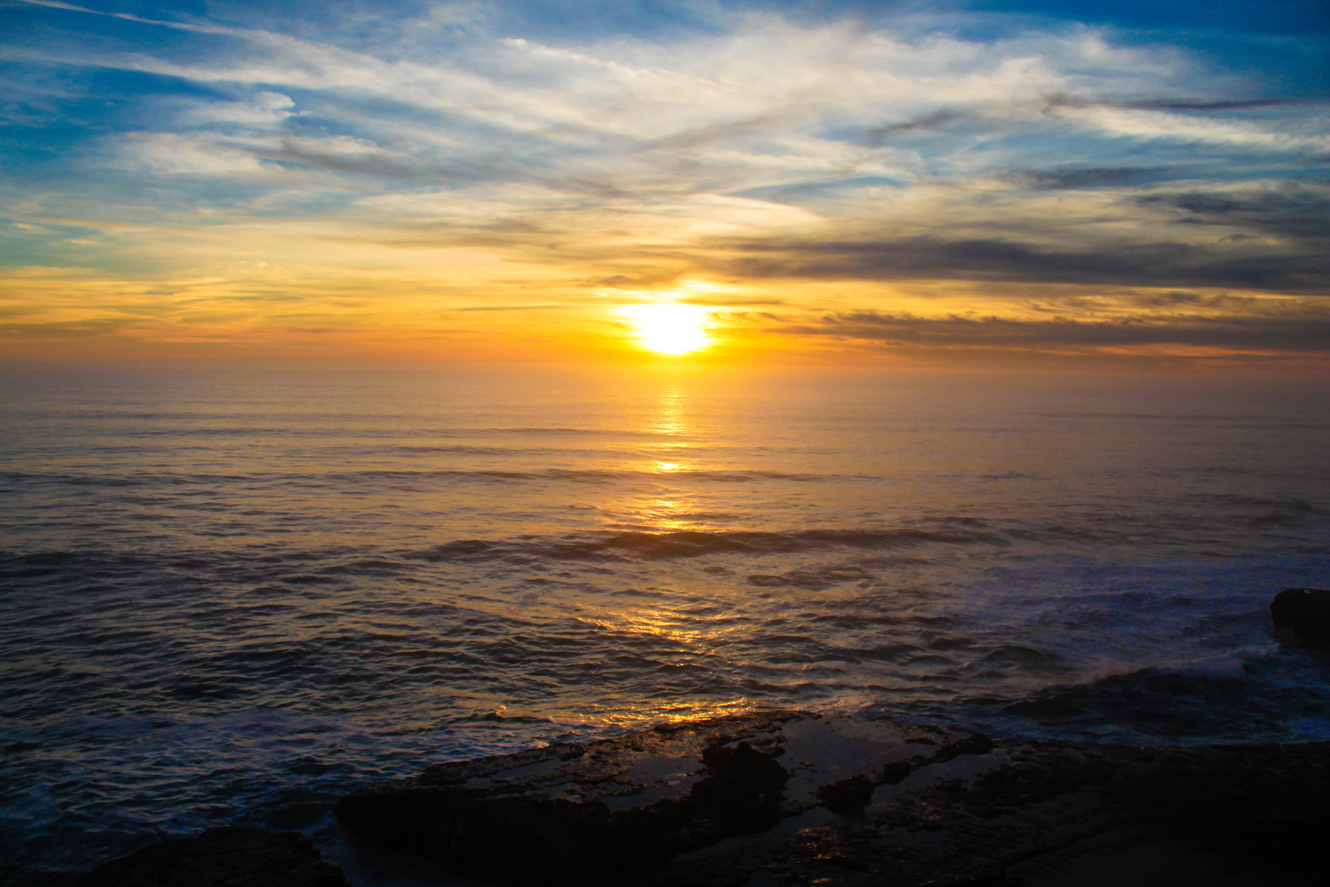 pacific ocean, scenics - nature, tranquil scene, outdoors, relaxation, sky, scenic, sunrise, hawaii, orange, motion, nature, sun, tranquil, scenery, beauty in nature, HD Wallpaper