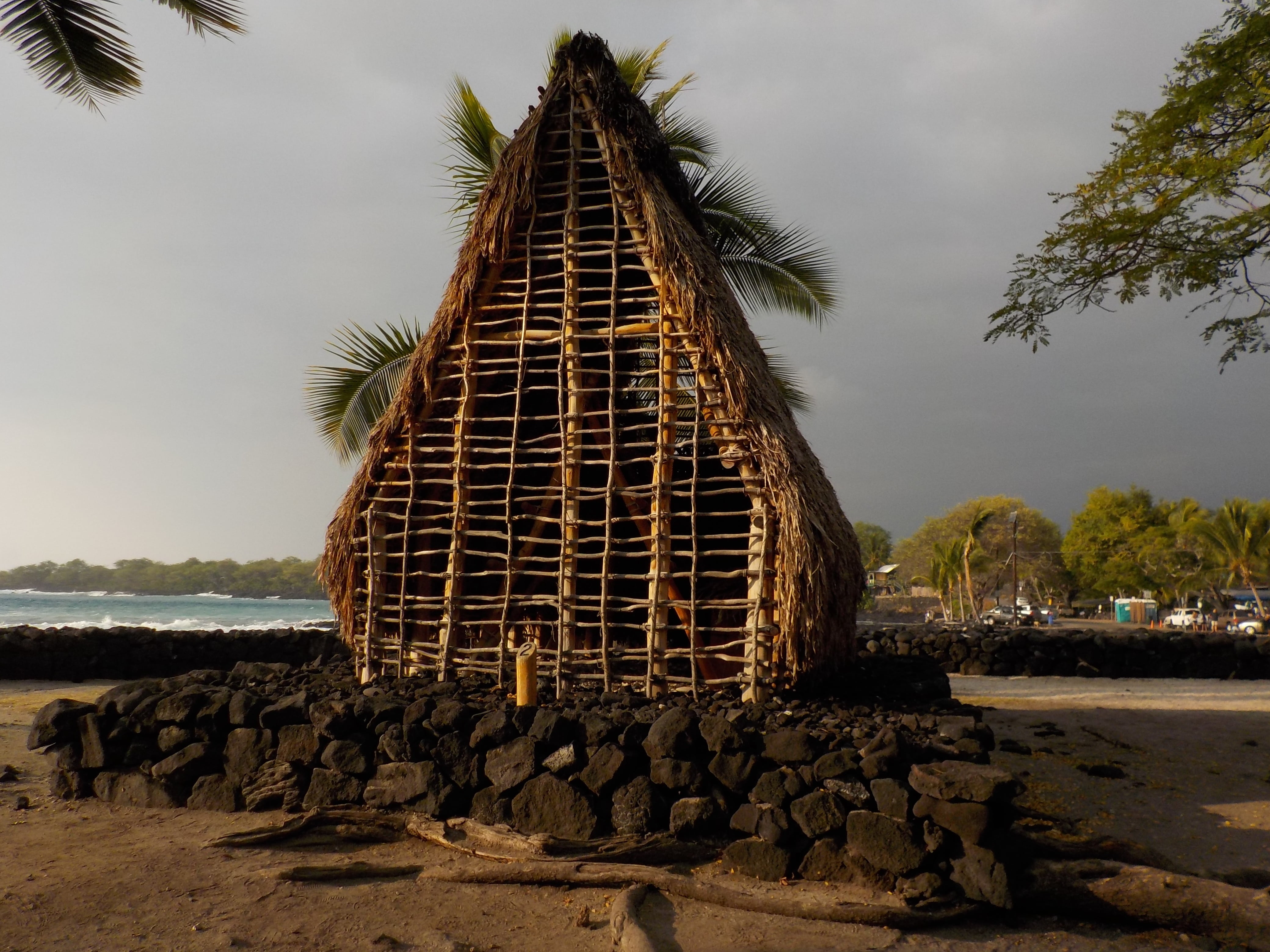 outdoors, built structure, sea, no people, plant, water, nature, sky, dwelling, building exterior, architecture, beach, day, rock, hut, tropical Climate, HD Wallpaper