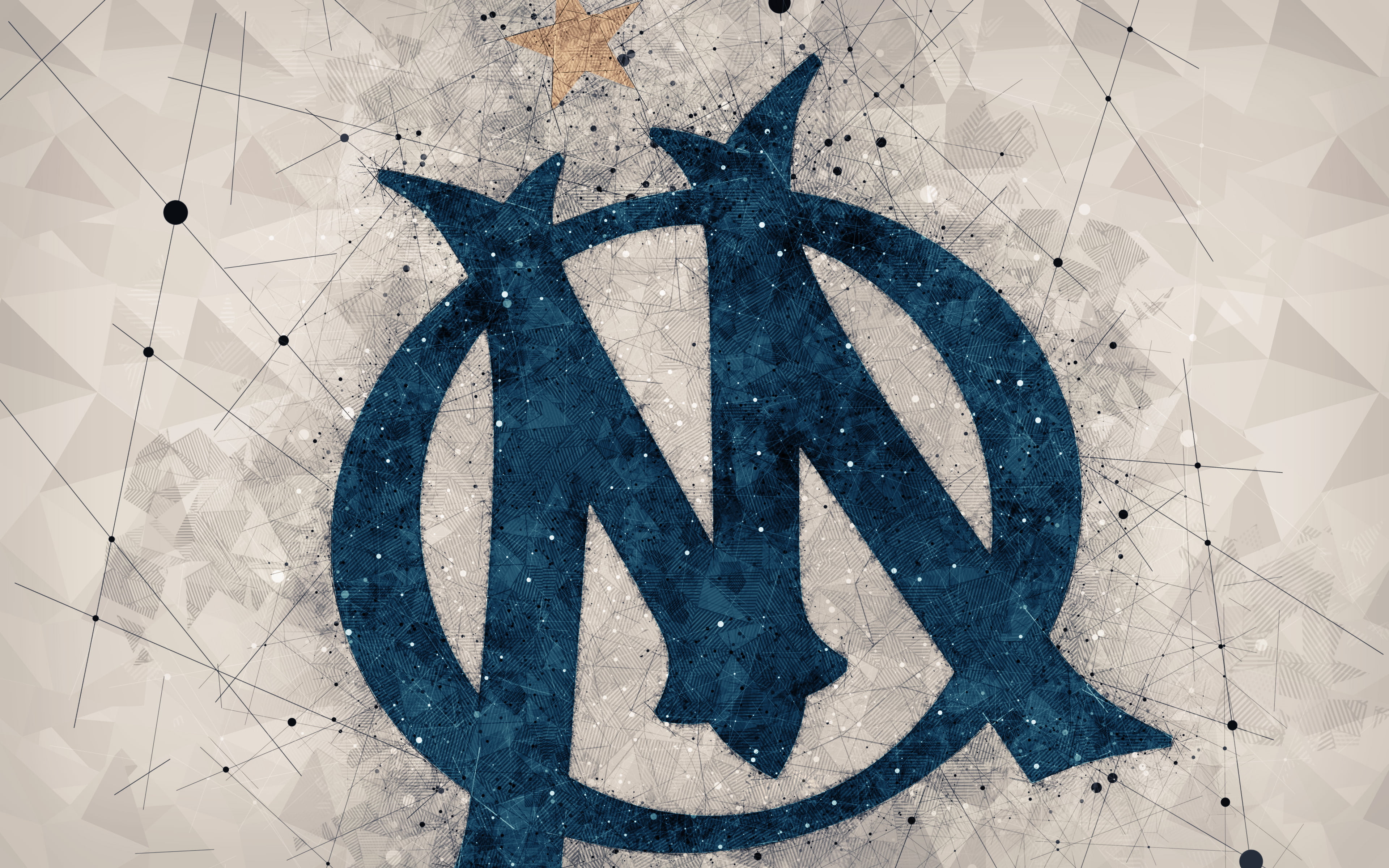 Soccer, Olympique de Marseille, Emblem, Logo, 4K, HD Wallpaper