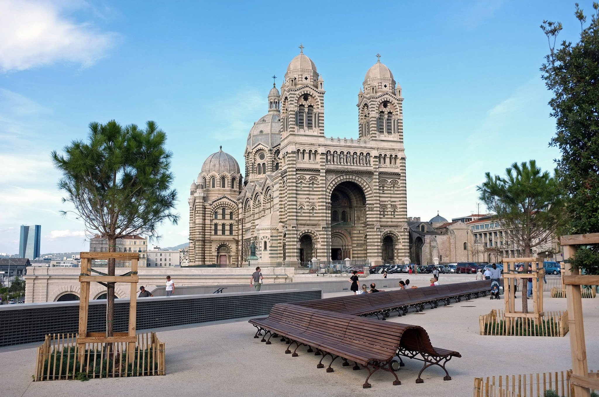 panorama, architecture, france, cathedrale, panoramic, temple, 1080P, provence, nature, marseille, major, cities, HD Wallpaper