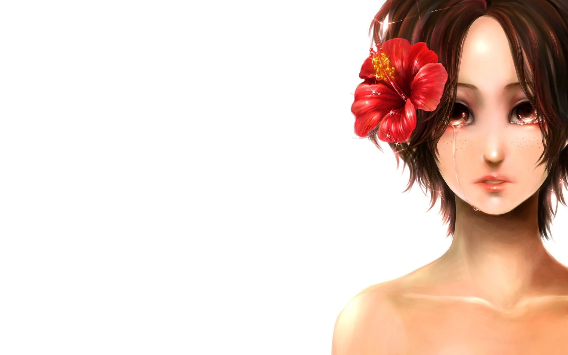 lifestyles, 1080P, beauty, beautiful woman, portrait, young women, young adult, indoors, flowering plant, beauty in nature, one person, hairstyle, flower head, HD Wallpaper