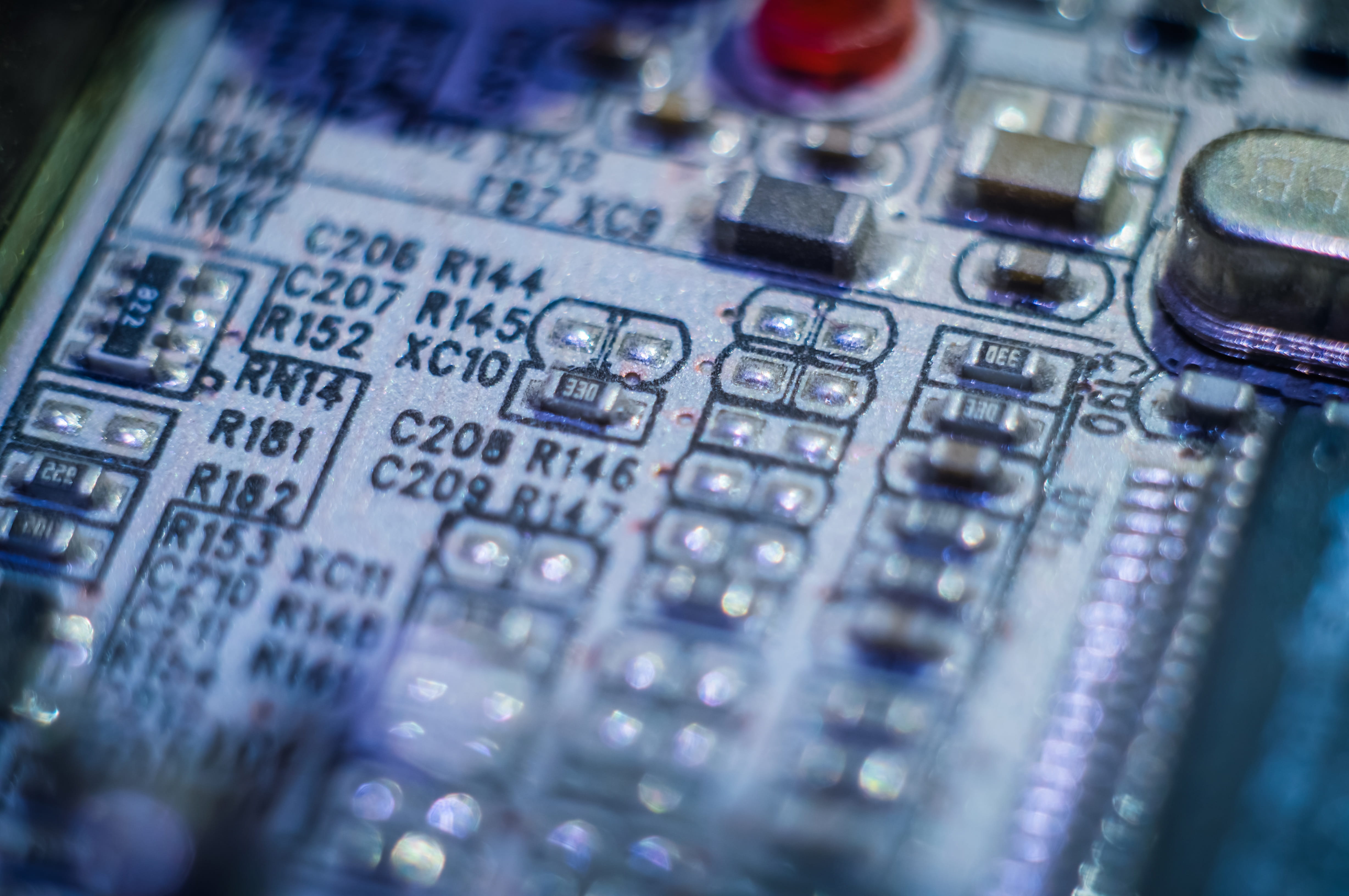close-up, Macro, business, technology, selective focus, indoors, number, computer chip, finance, electronics industry, Pcb, complexity, control, 4K, Motherboard, HD Wallpaper