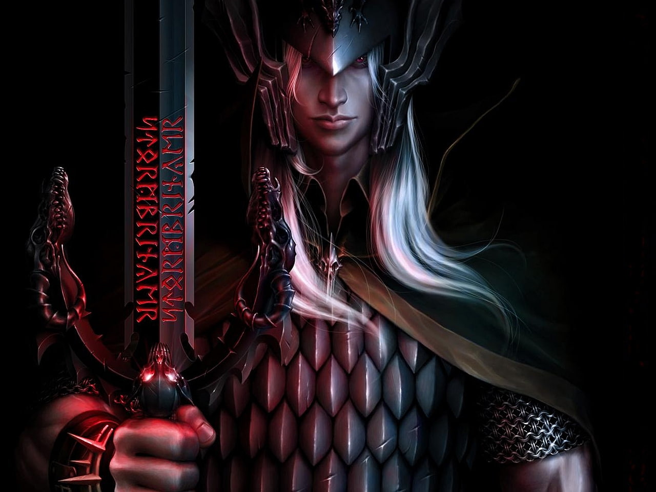 warrior, 720P, holding, hd, fantasy, solder, sword, HD Wallpaper