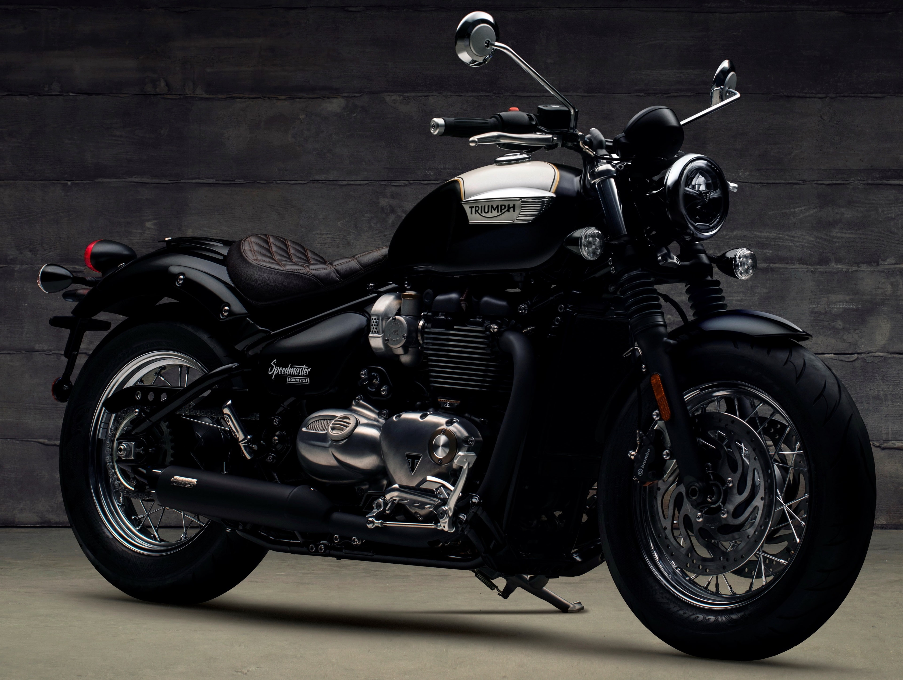 parking, city, black color, outdoors, street, triumph bonneville speedmaster 4k  for computer screen, chrome, stationary, close-up, mode of transportation, HD Wallpaper
