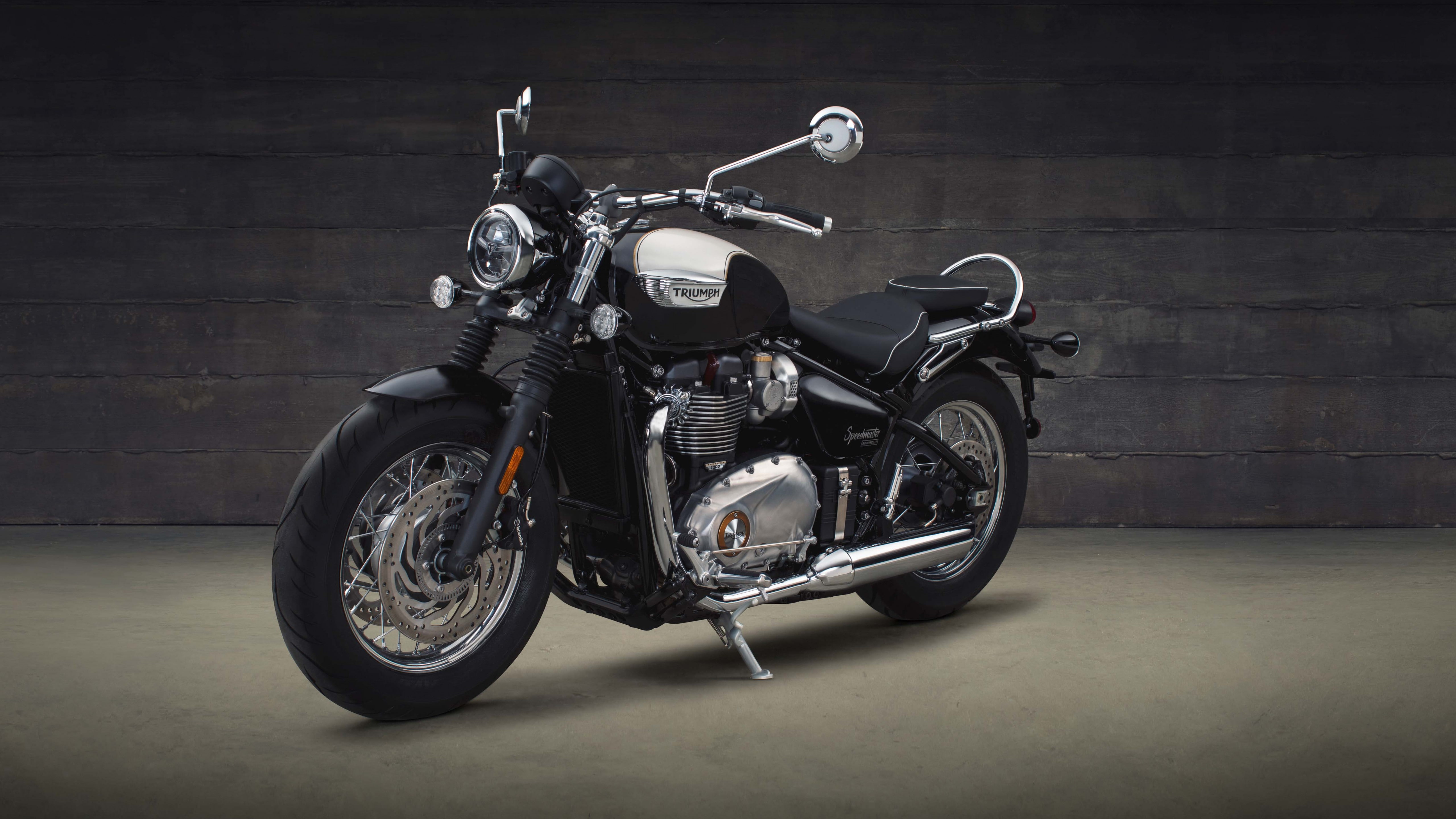 5k, black, 2018 Bikes, cruiser, motorcycle, Triumph Bonneville Speedmaster, 5K, HD Wallpaper