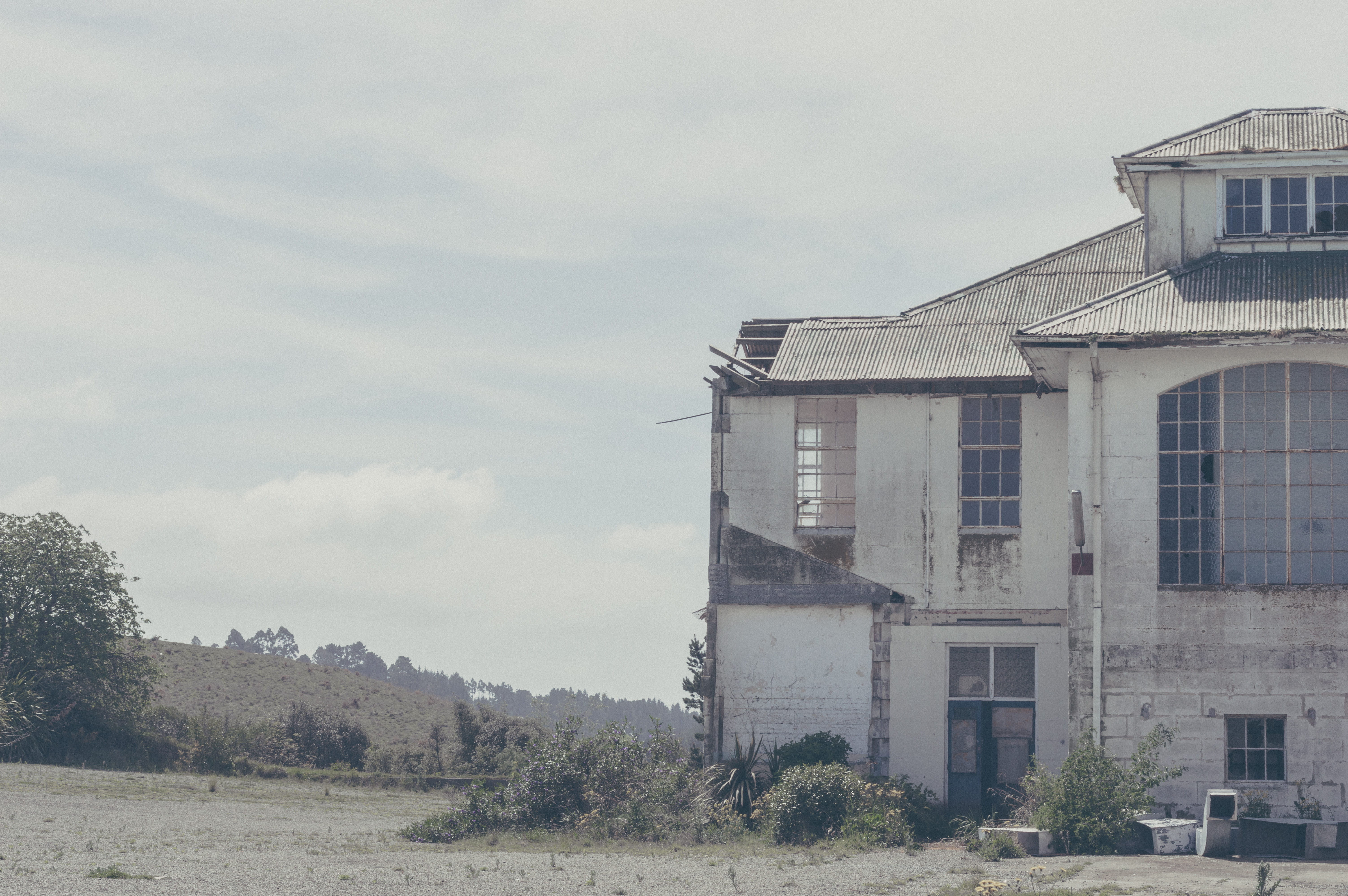 residential district, plant, 5K, day, abandoned, sky, outdoors, nature, no people, new zealand, nz, cloud - sky, country, land, countryside, window, summer, HD Wallpaper