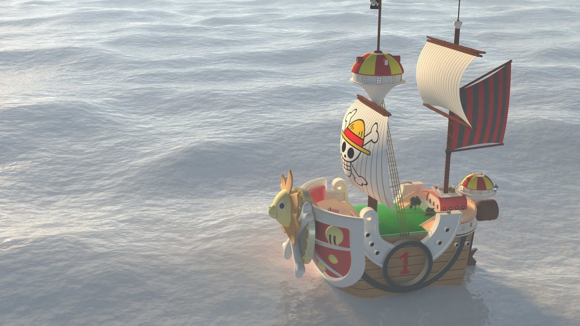 misc, digital, sunny, ships, hd, One Piece (anime), 1080P, artwork, anime, one, scenes, art, x, d, piece, HD Wallpaper
