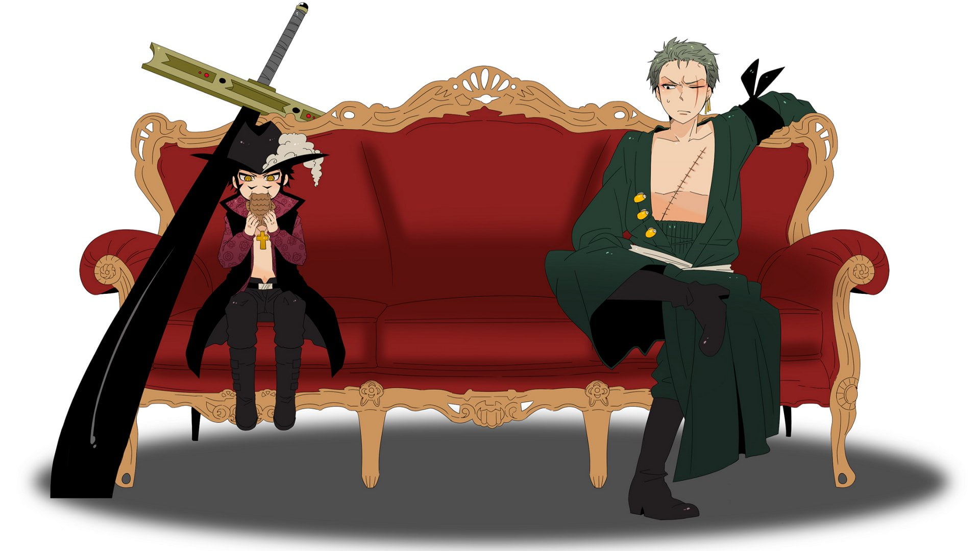 human representation, 1080P, military, studio shot, leisure activity, people, representation, Zoro Roronoa, white background, indoors, still life, full length, HD Wallpaper