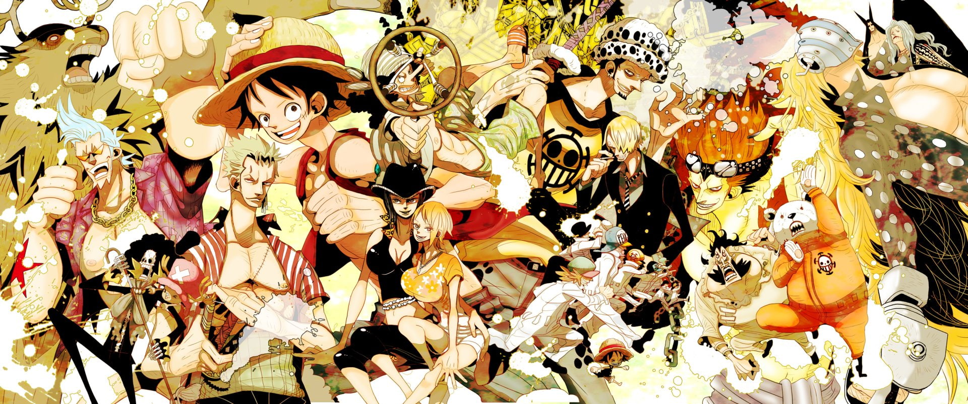 Nami (One Piece), 1080P, Usopp (One Piece), Anime, Monkey D. Luffy, Tony Tony Chopper, Franky (One Piece), Bepo (One Piece), Girl, Brook (One Piece), Penguin (One Piece), HD Wallpaper