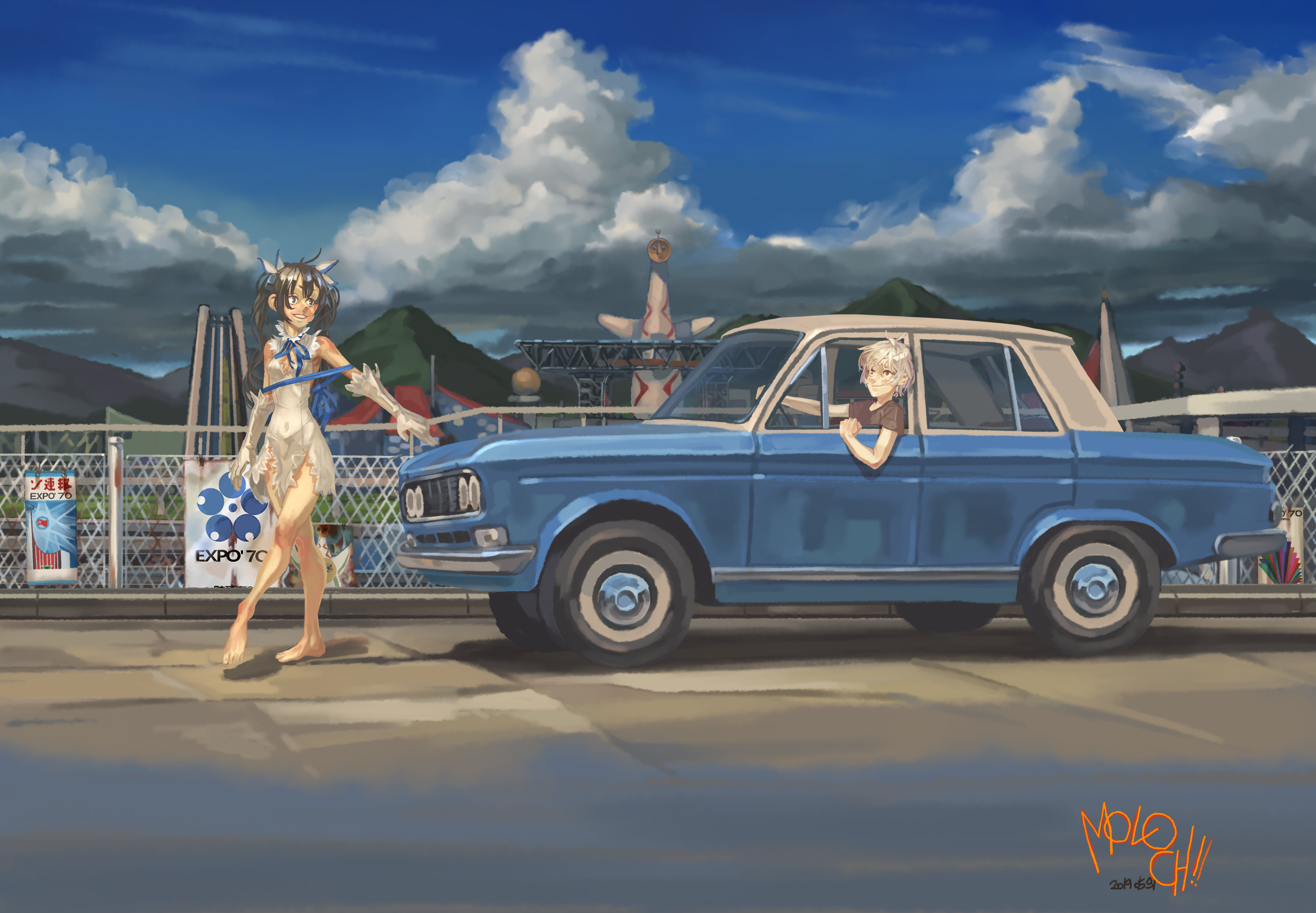 Is It Wrong to Try to Pick Up Girls in a Dungeon?, DanMachi, Bell Cranel, Hestia (DanMachi), 5K, Car, HD Wallpaper