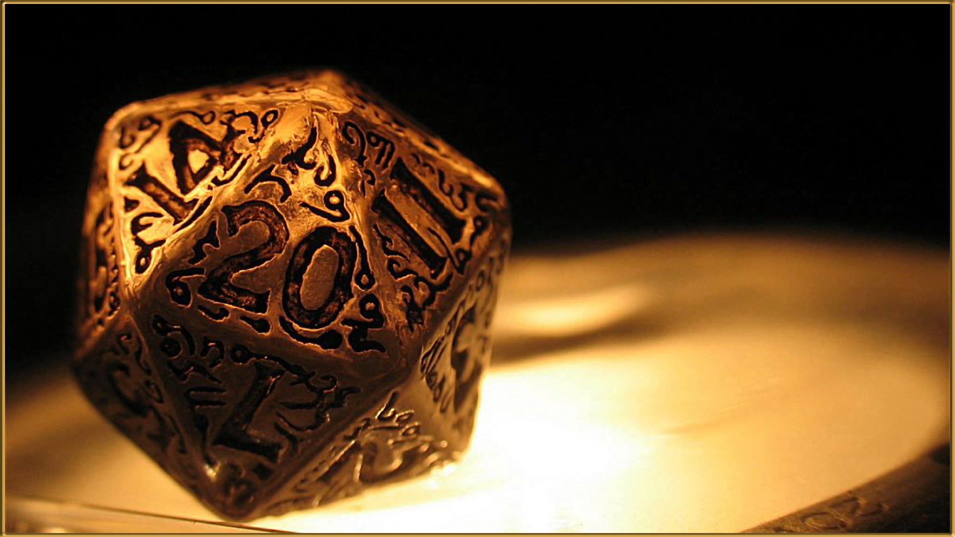1080P, dungeons and dragons, numbers, Role playing, golden, dice, HD Wallpaper