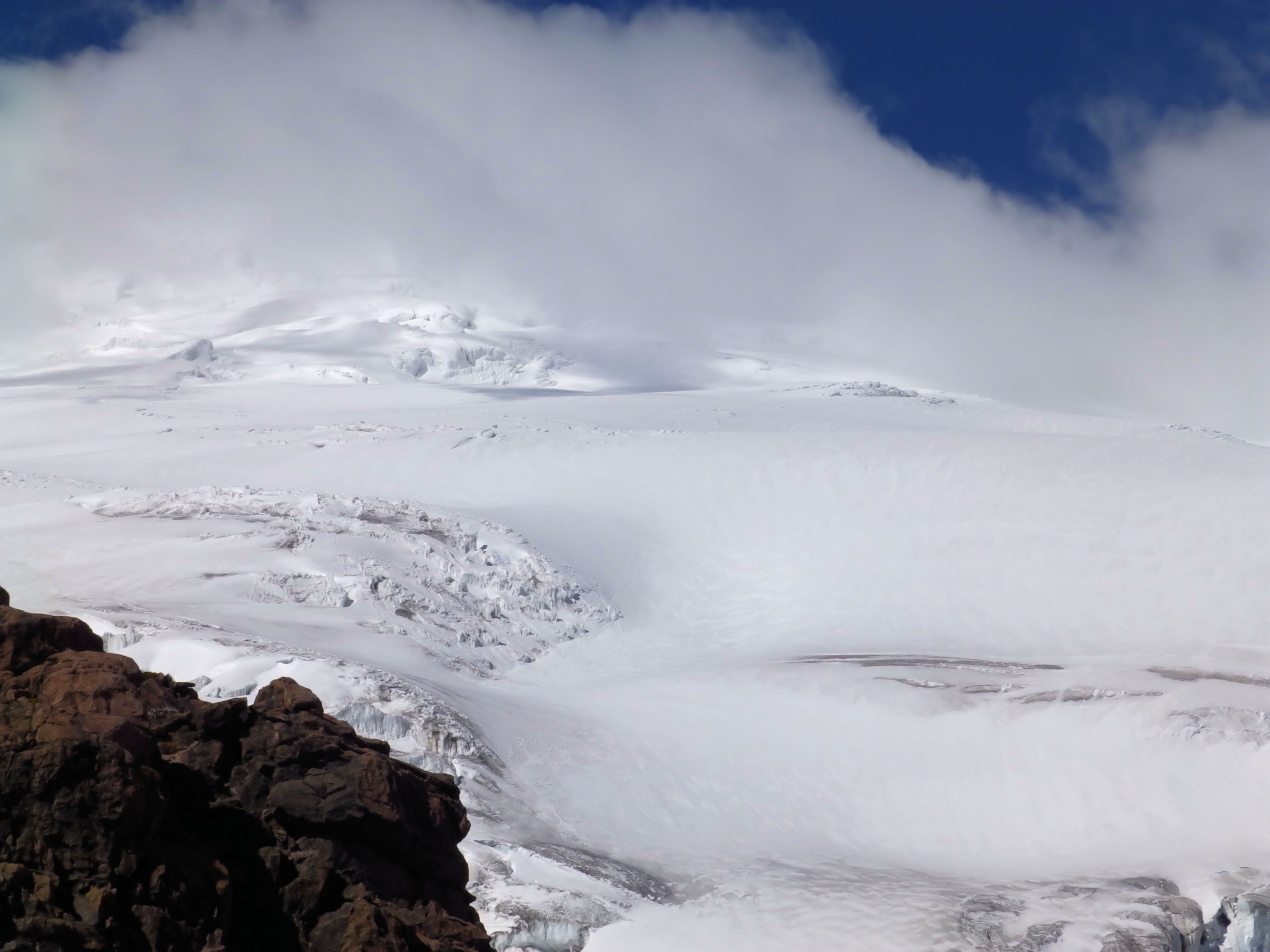 4K, landscape, mountain, environment, the silence, the glacier, snow, cloud - sky, ice, climbing, beauty in nature, cold temperature, the equator, rocks, HD Wallpaper