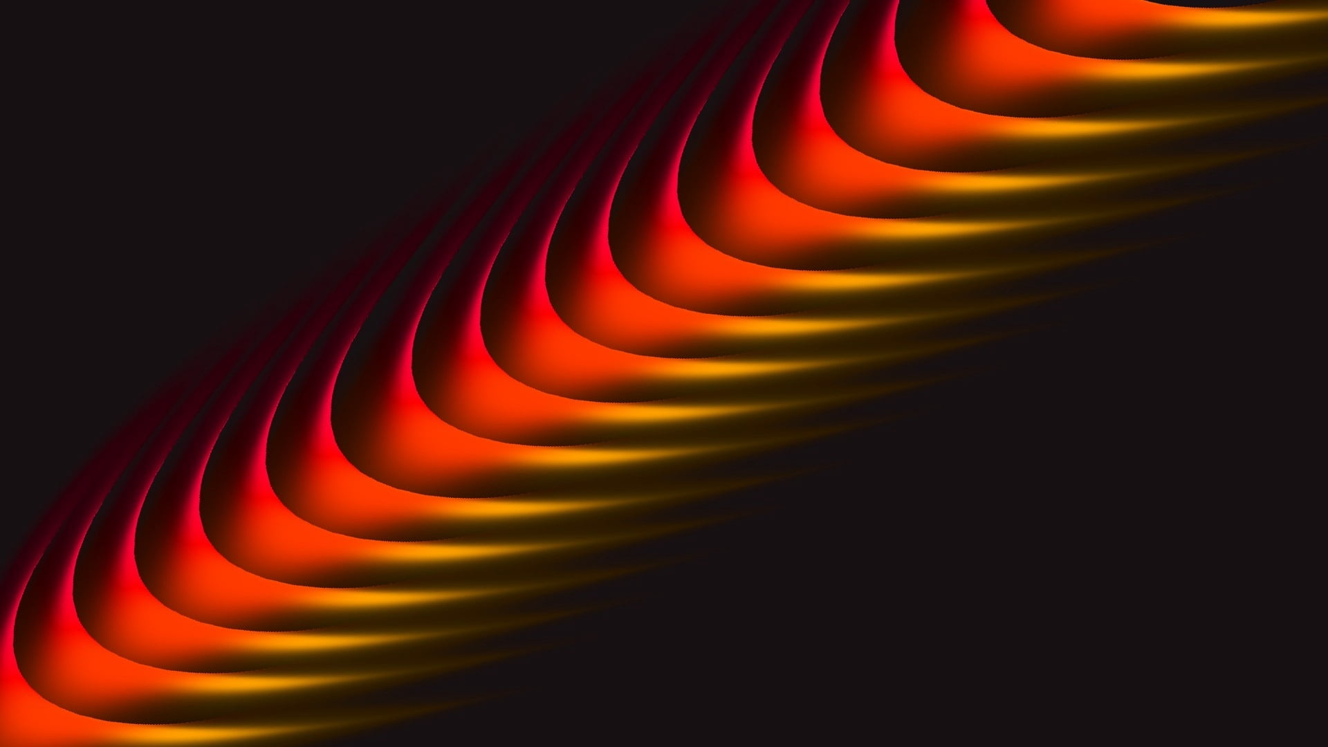 red, wave Pattern, light - Natural Phenomenon, creativity, illustration, vibrant Color, cone, orange color, backgrounds, indoors, curve, shape, patterns, HD Wallpaper