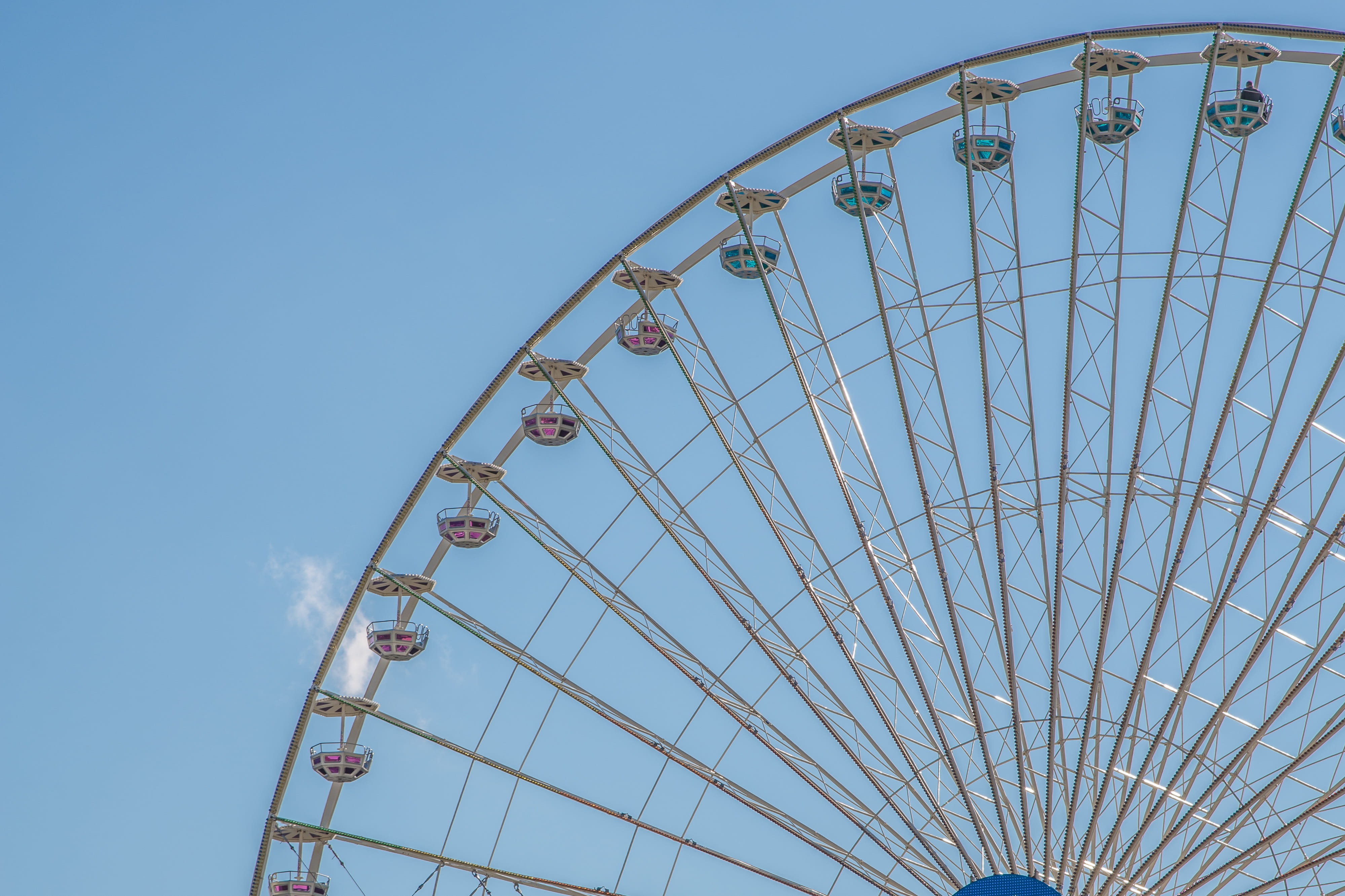 fairground, arts culture and entertainment, no people, sky, amusement park ride, construction, built structure, clear sky, leisure activity, amusement park, HD Wallpaper