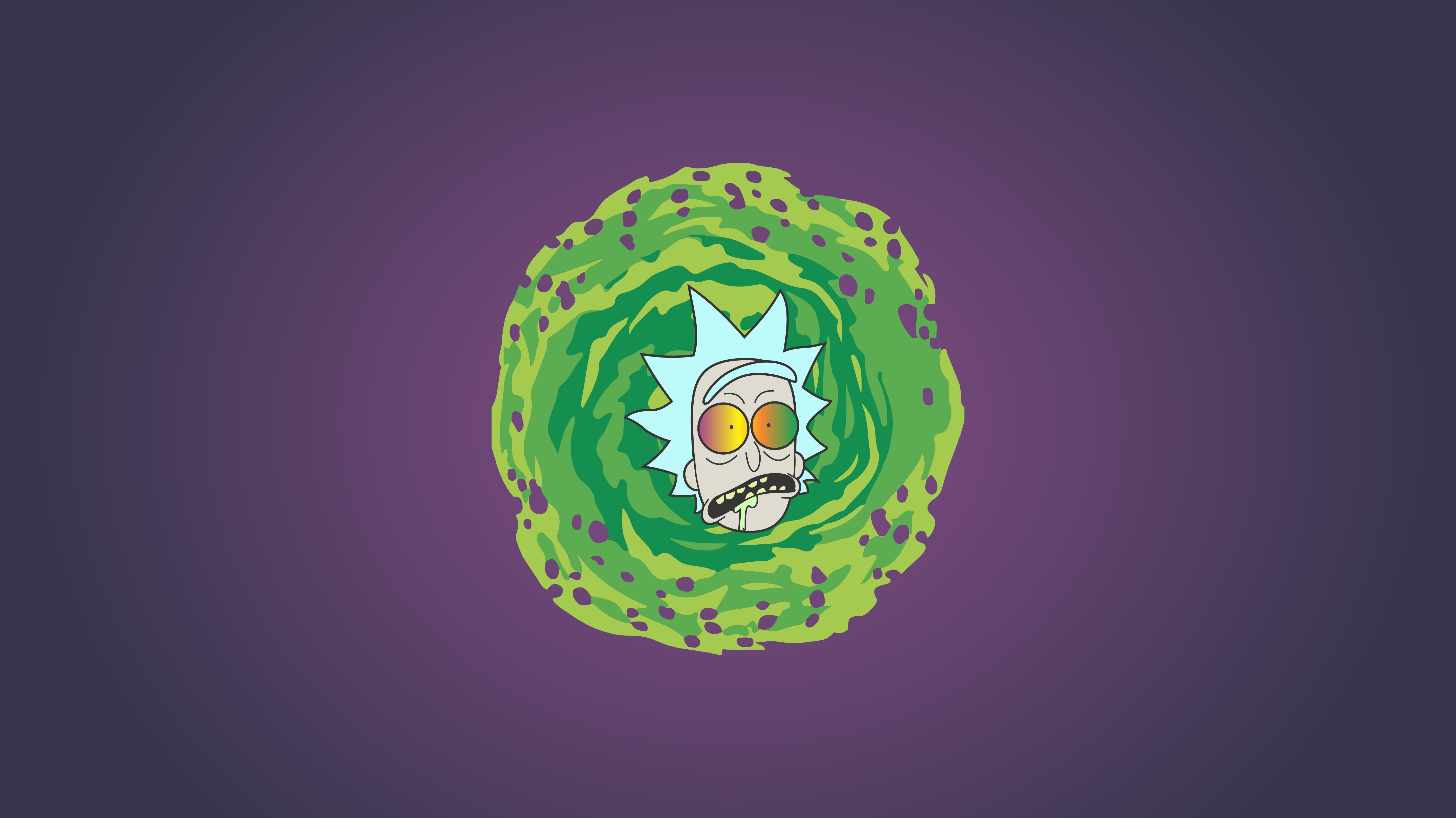 tv series, purple background, galaxy, cartoon, humor, 5K, colorful, Rick and Morty, HD Wallpaper