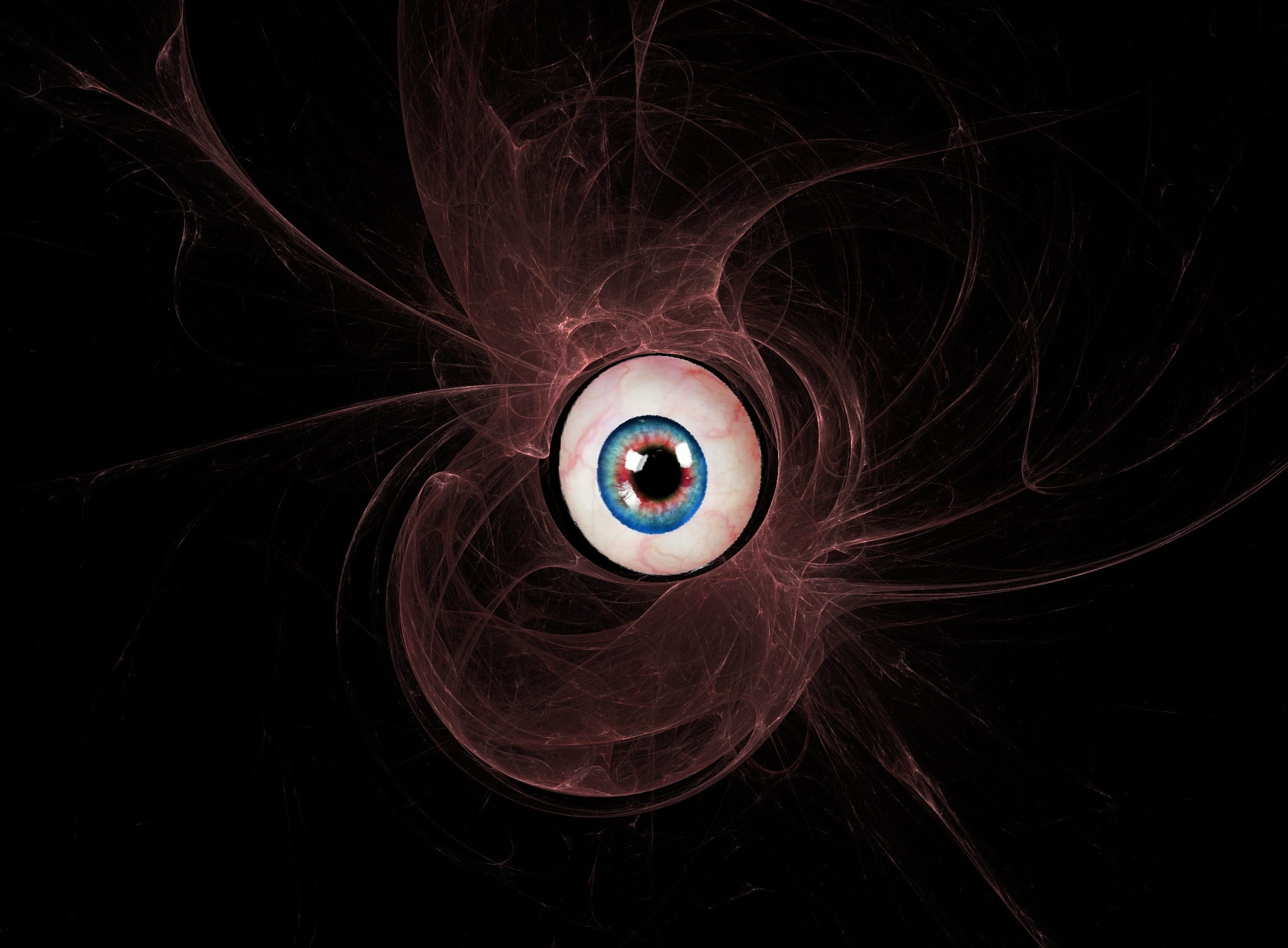 indoors, expression, crazy, Eye, space, panic, night, futuristic, unexpected, heat - temperature, shape, spinning, Excitement, fright, fear, nature, black background, HD Wallpaper
