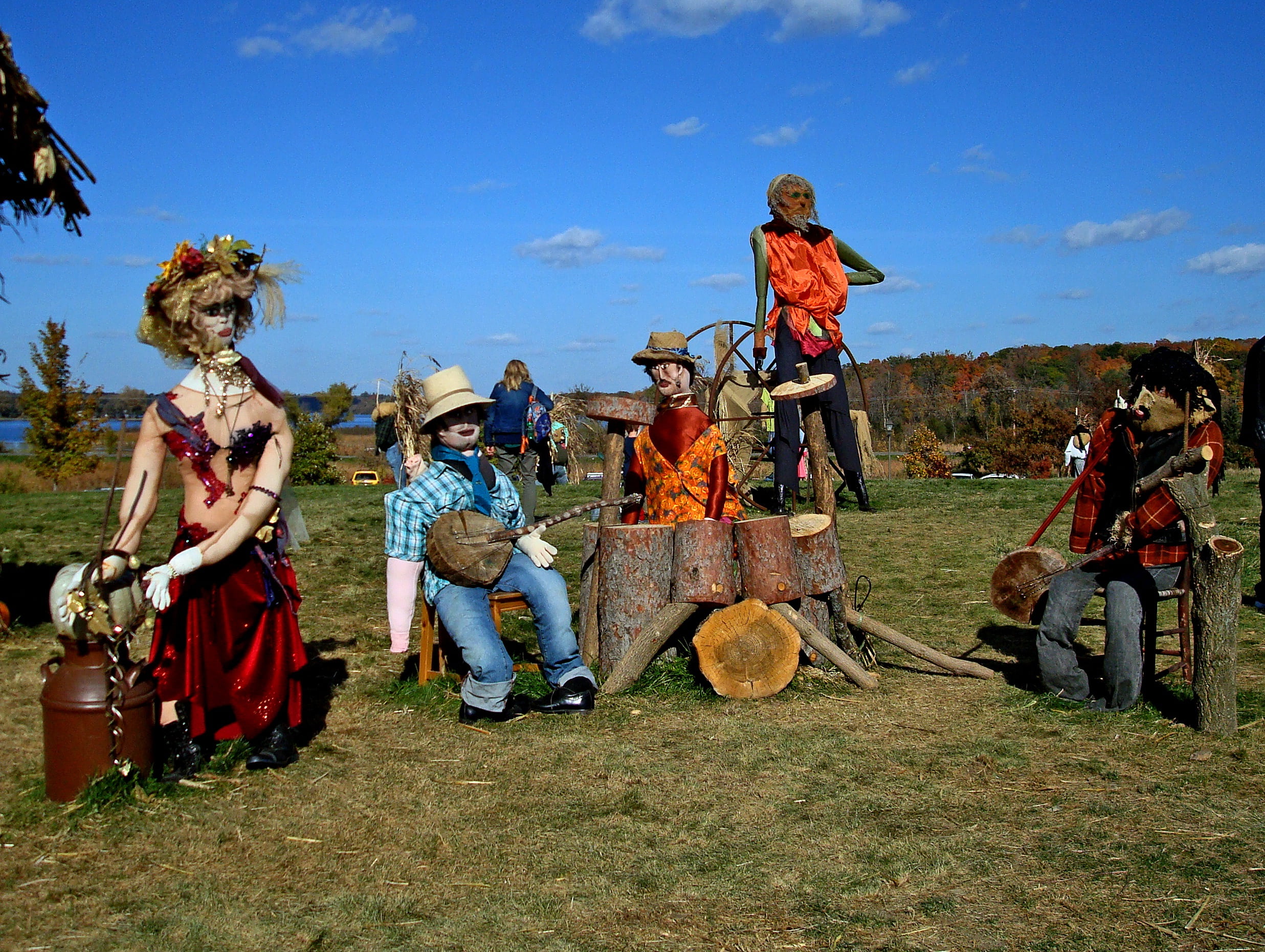holiday, pumpkin, offspring, females, women, knight - Person, nature, child, autumn, weapon, fall, group of people, scarecrow, boys, battle, warrior, minnesota, HD Wallpaper