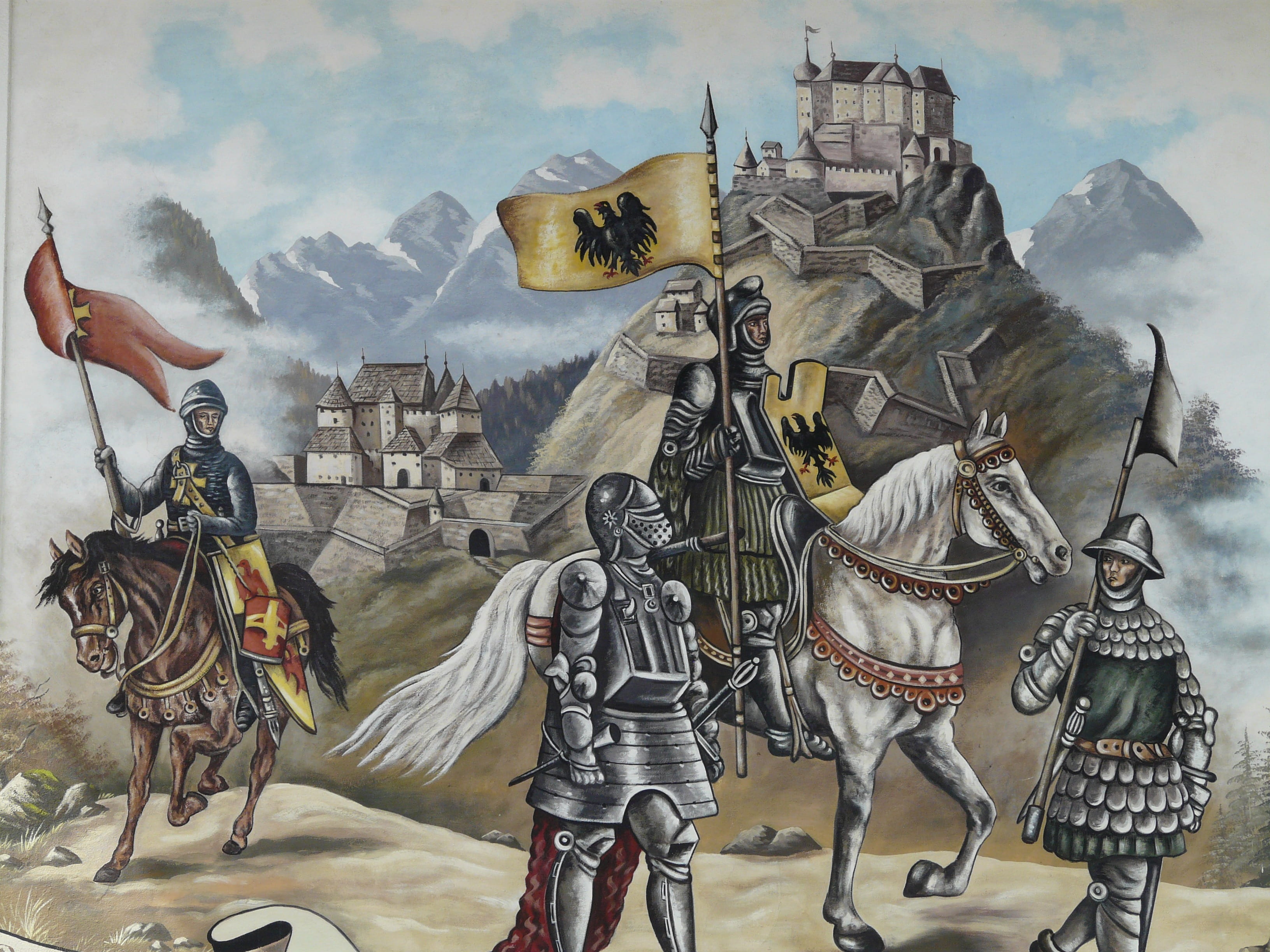 close-up, armoured, outdoors, creativity, no people, livestock, horse, representation, day, art and craft, knights castle, domestic, nature, 2K, cloud - sky, HD Wallpaper