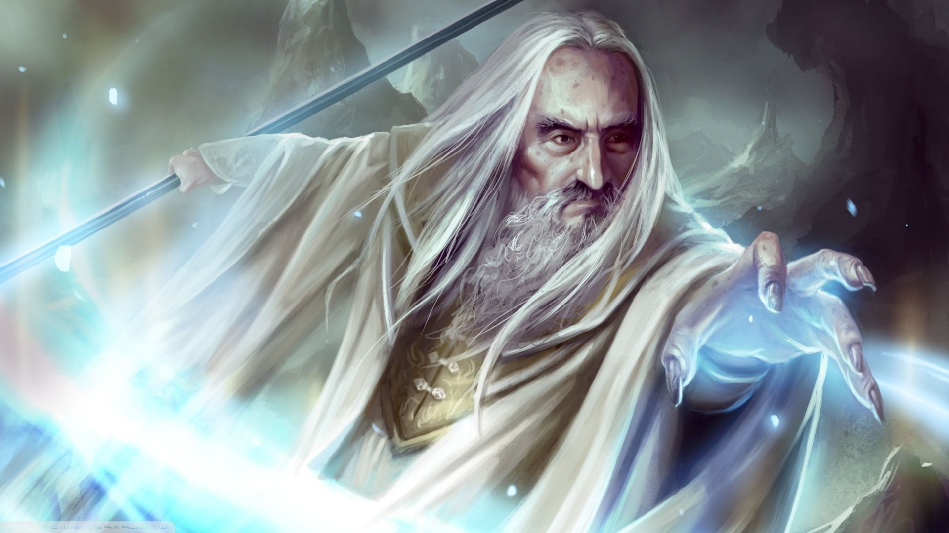 night, movies, wizard, celebration, Saruman, adult, indoors, hair, young adult, headshot, illuminated, aggression, evil, halloween, mature adult, fear, HD Wallpaper