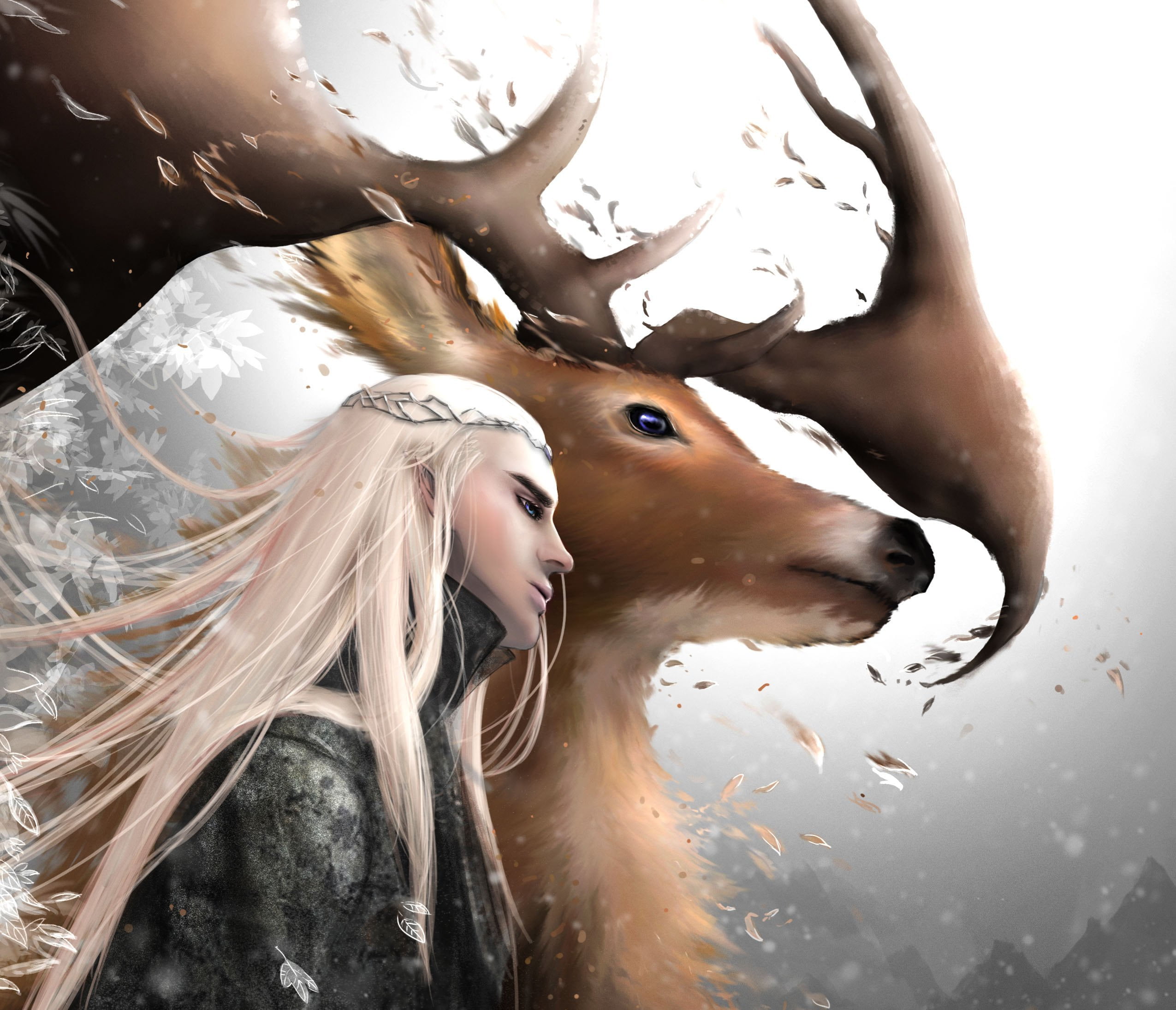 neptunesteven, domestic, indoors, brown, horns, representation, female likeness, white, male, human representation, 1080P, water, illustration, no people, HD Wallpaper