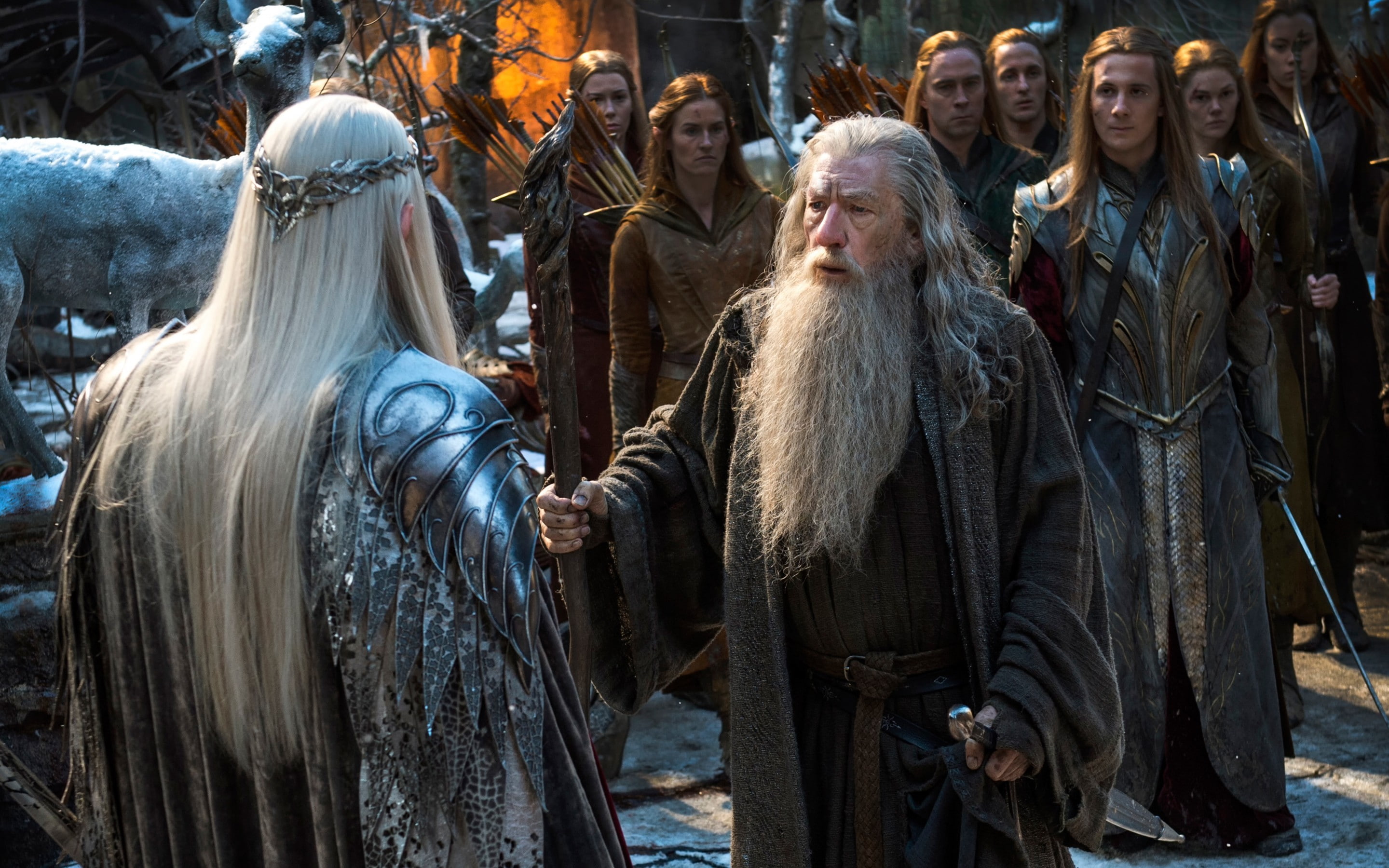 armies, Ian McKellen, 2K, battle, Gandalf, hobbit, five, HD Wallpaper