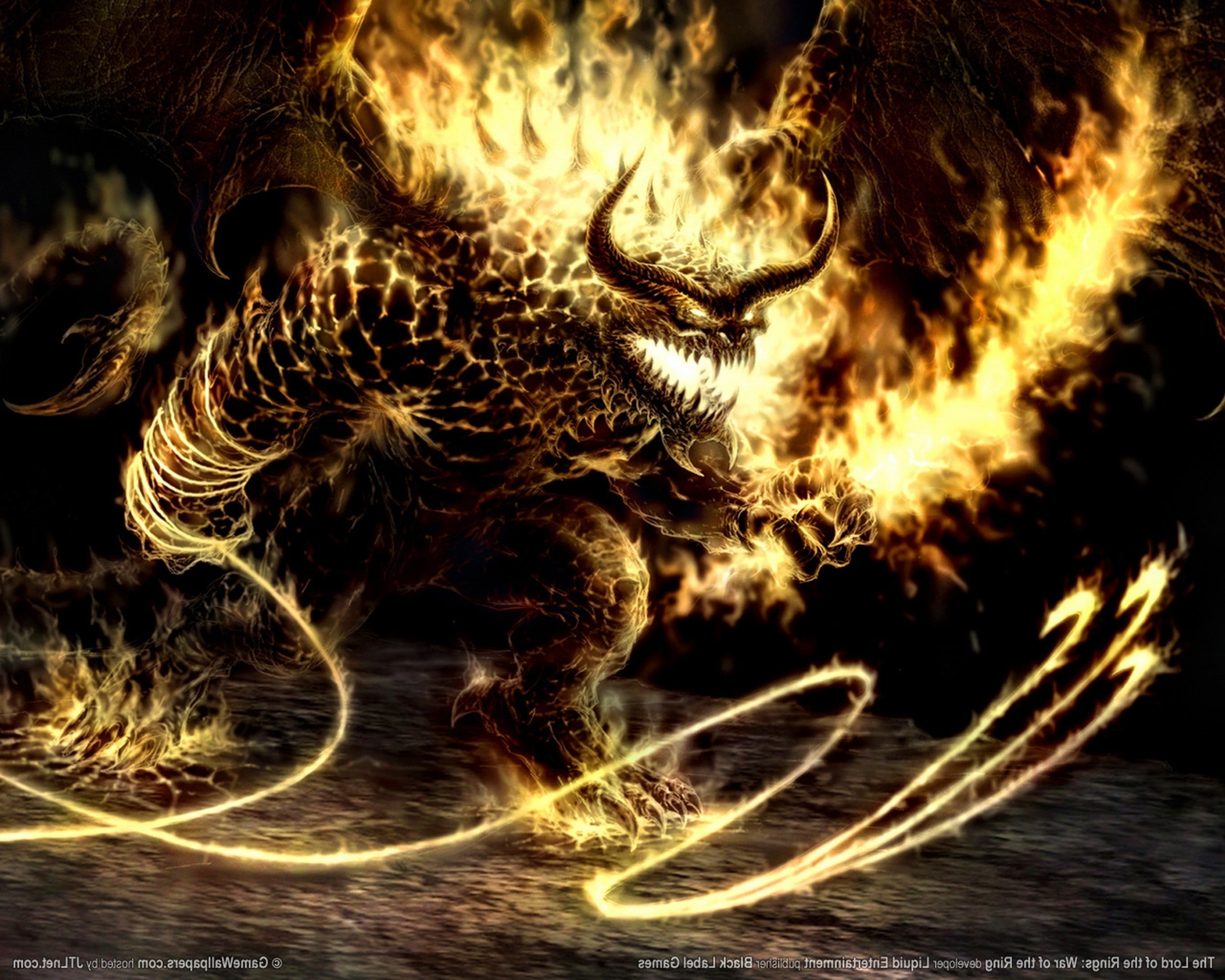 mammal, cat, fire, communication, animals in the wild, close-up, night, animal wildlife, animal themes, Balrogs, The Lord Of The Rings: War Of The Ring, HD Wallpaper