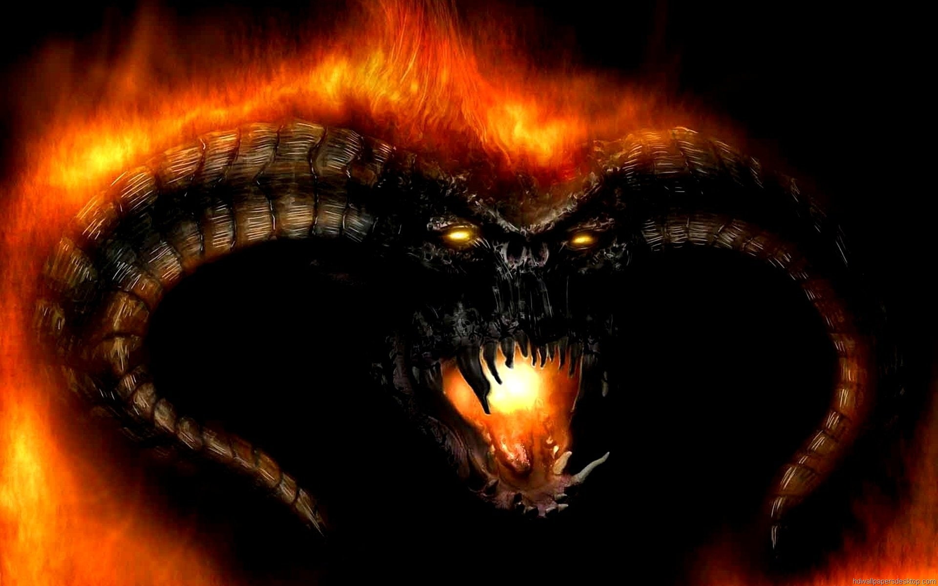 balrog, 1080P, rings, the, fire, dark, lord, HD Wallpaper