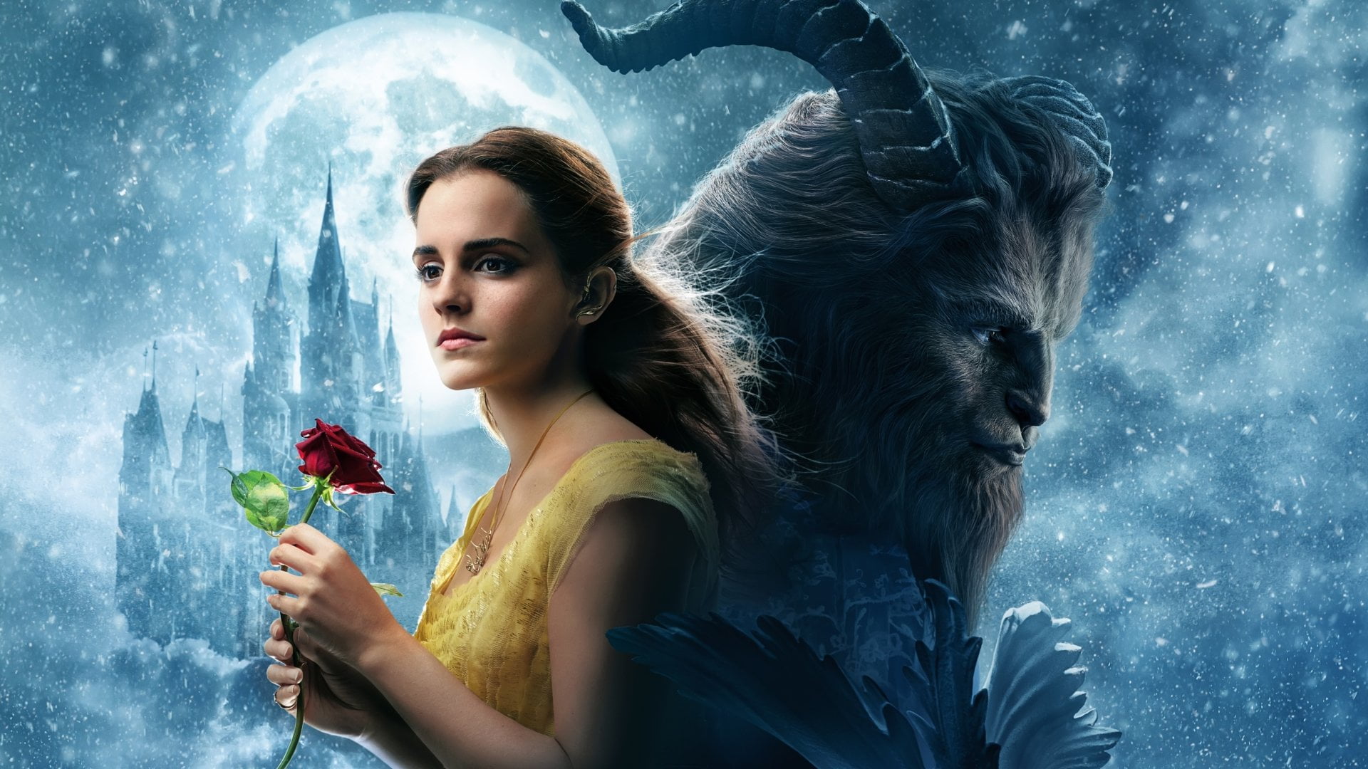 Beauty And The Beast (2017), Emma Watson, adult, young women, portrait, Movie, one person, contemplation, hairstyle, 1080P, women, cover, hair, elegance, HD Wallpaper