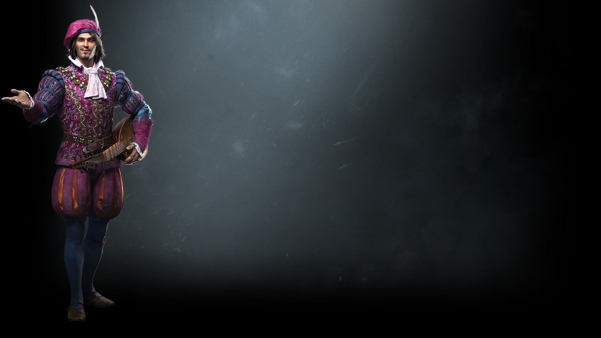 emotion, stage, smiling, the witcher 3 wild hunt dandelion character, costume, portrait, arts culture and entertainment, clothing, black background, front view, HD Wallpaper