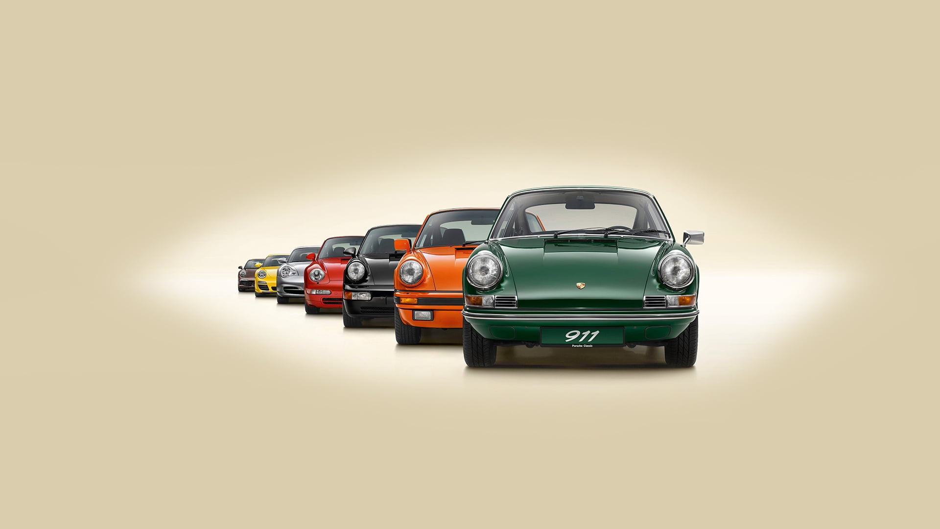 land vehicle, gray, road trip, transportation, indoors, high angle view, lineup, the front, background, 911, variation, choice, evolution, small, car, retro styled, HD Wallpaper