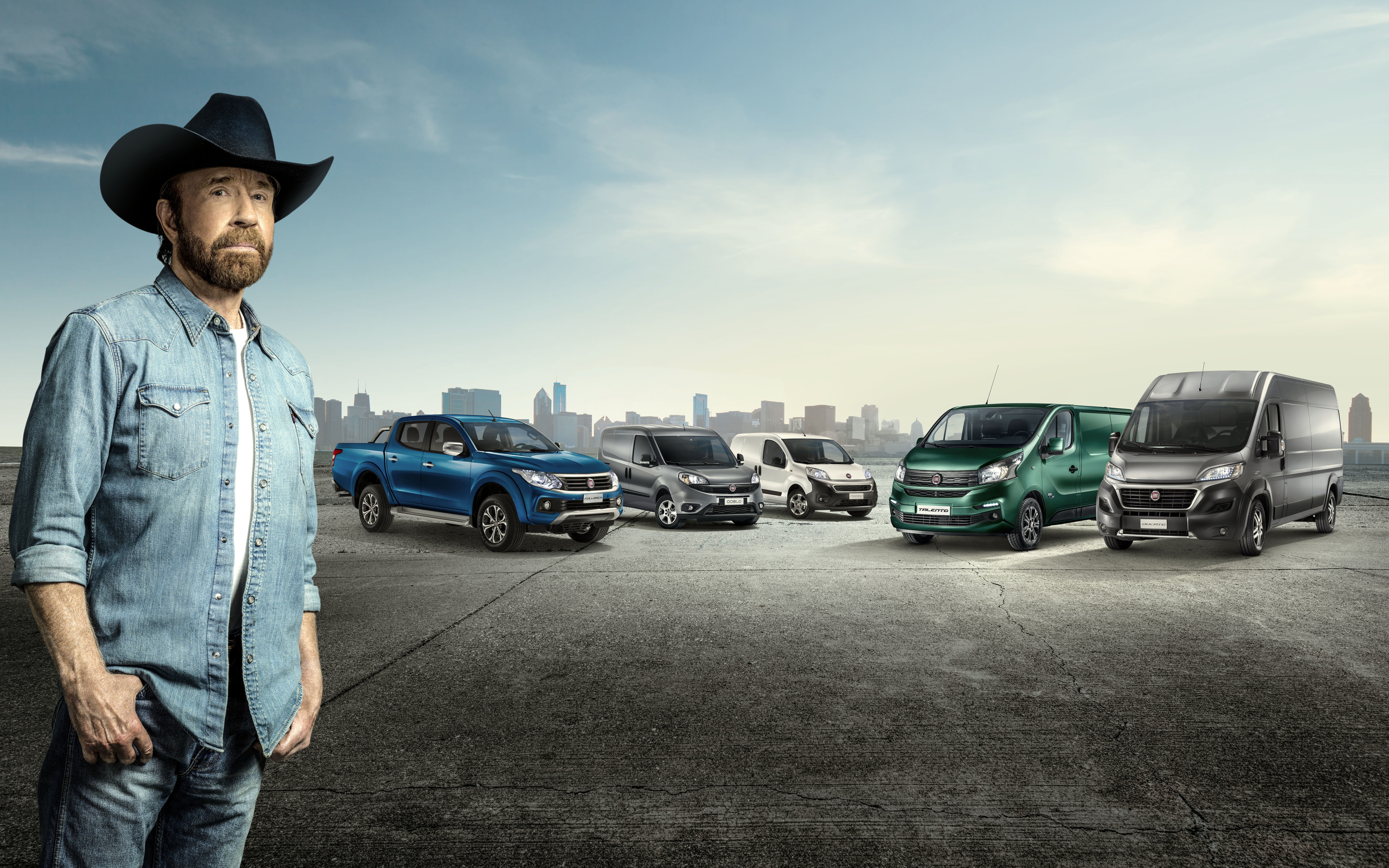 Fiat Fullback, Fiat Doblo, Fiat Talent, 8K, light commercial vehicles, Fiat Professional vehicle lineup, light commercial vehicle, Fiat Fiorino, Chuck Norris, HD Wallpaper