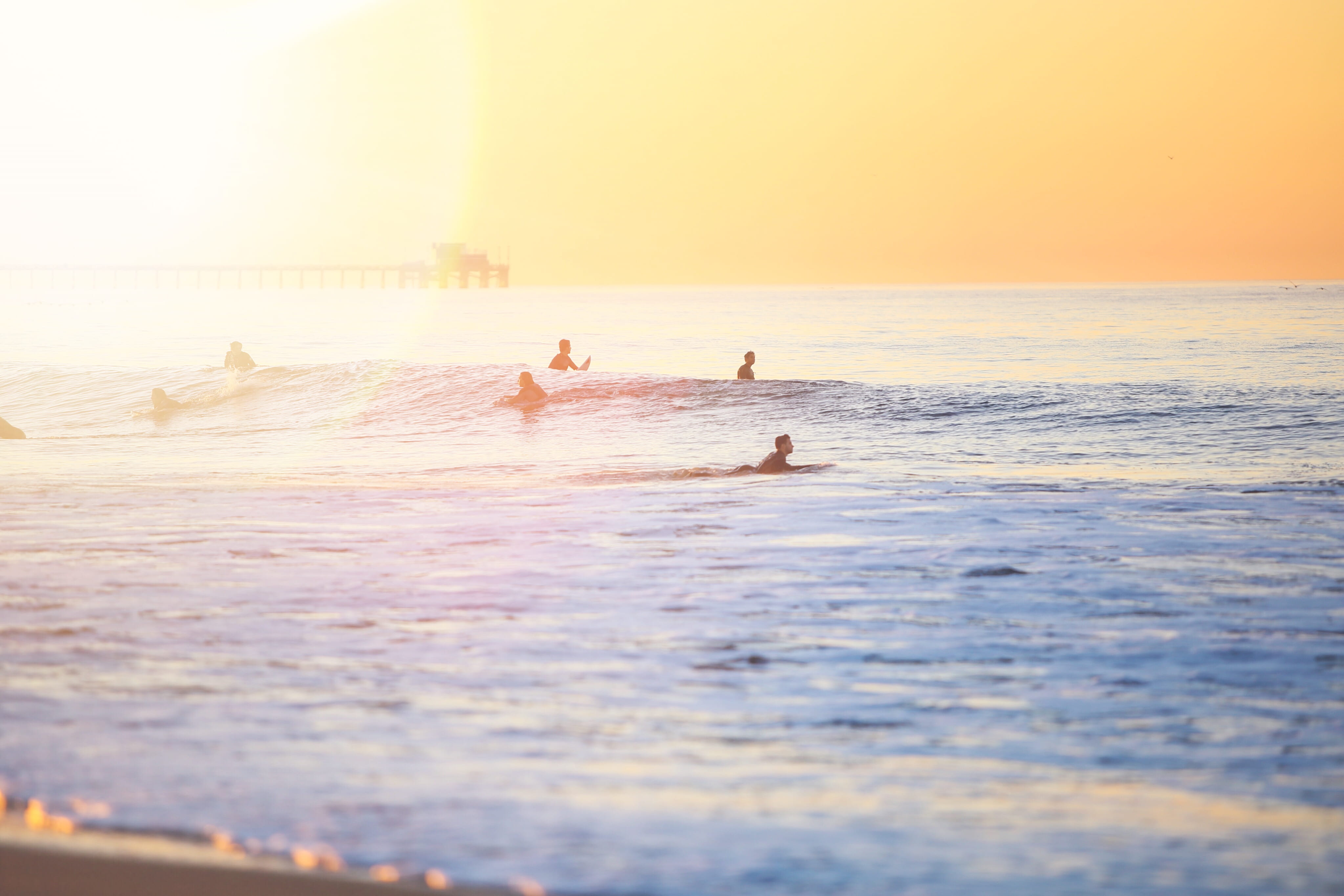 sky, ocean, surf, nature, beach, blue, sport, women, adult, horizon over water, lineup, sea, surfing, taken, trip, swimming, dawn, motion, outdoor, light, HD Wallpaper