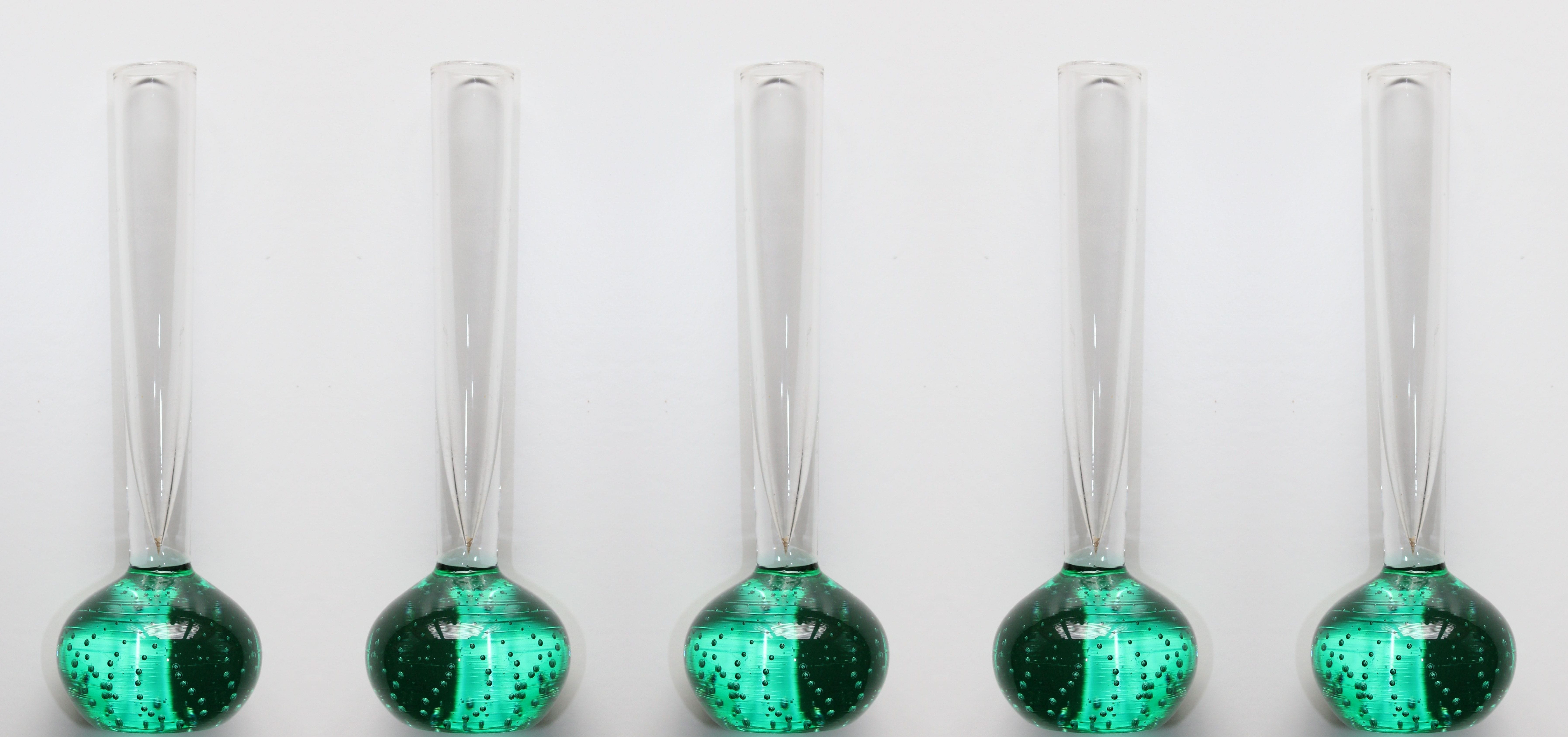 bottle, lineup, header, transparent, bubbles, 5K, copy space, scientific experiment, green color, glass, side by side, decoration, group, no people, group of objects, HD Wallpaper