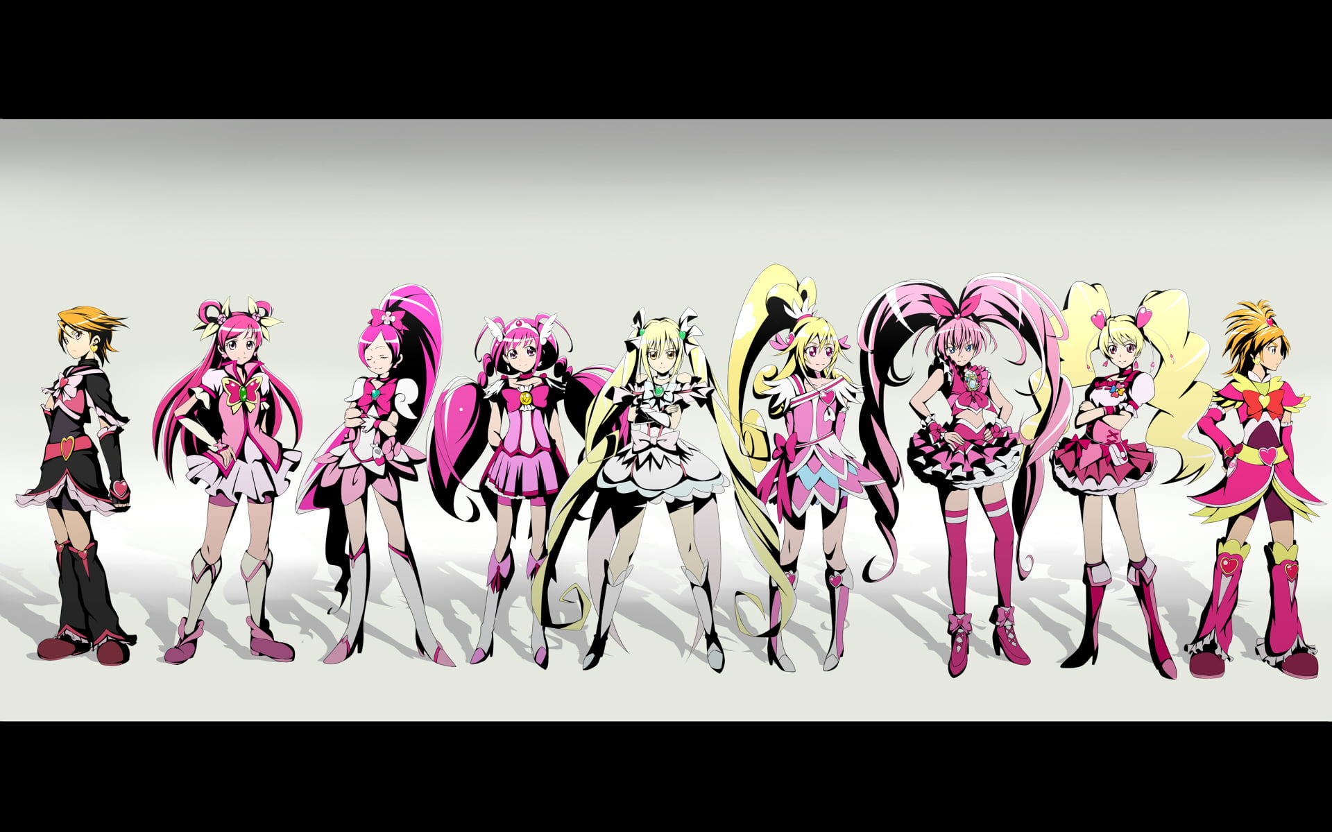 gradient, 1080P, lineups, Precure, HD Wallpaper
