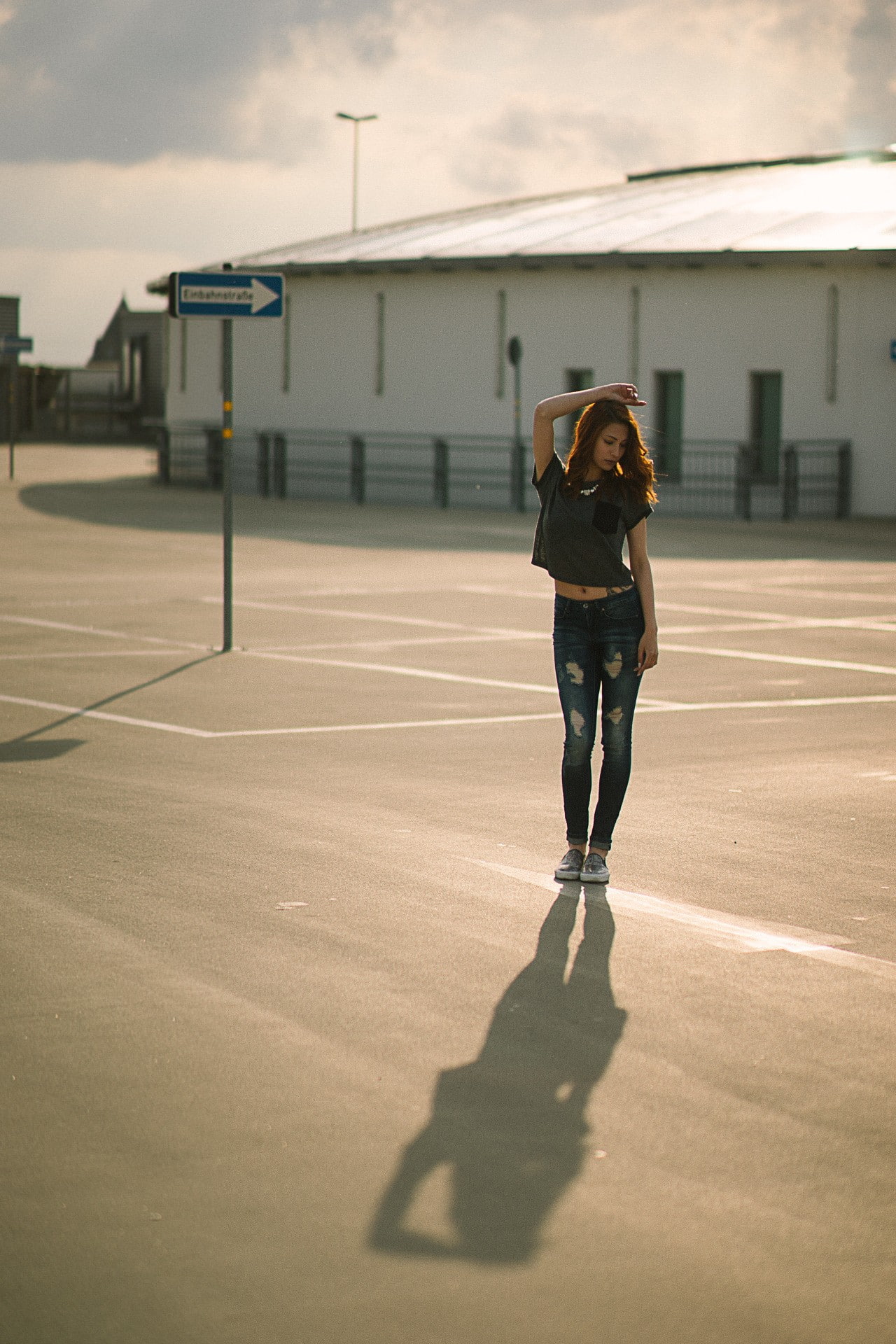 nose rings, women, nose, torn jeans, ryzhevolosaya, victoria ryzhevolosaya, 1080P, torn, redhead, victoria, outdoors, jeans, rings, model, Phone HD Wallpaper
