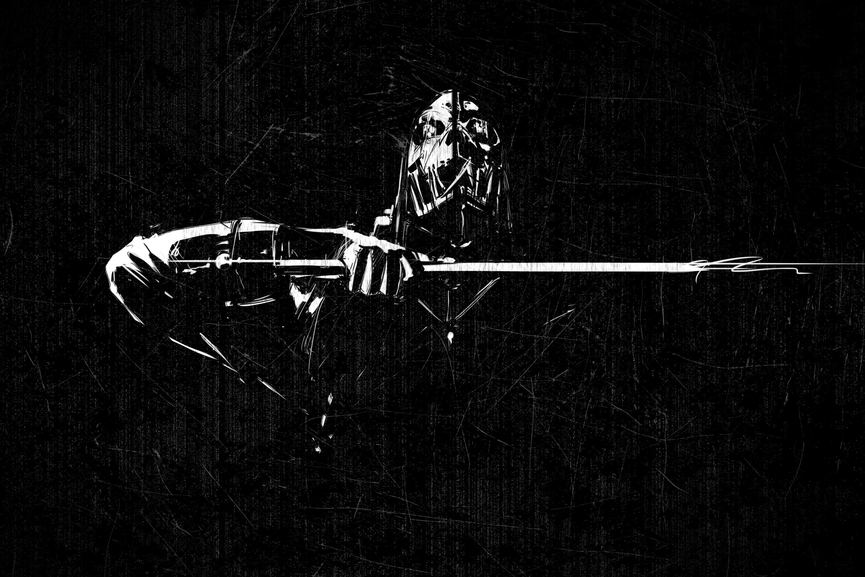 drawing - Art Product, retro Styled, Dishonored, old-fashioned, knife, 2K, sport, field, land, mode of transportation, Art, day, print, outdoors, killer, HD Wallpaper