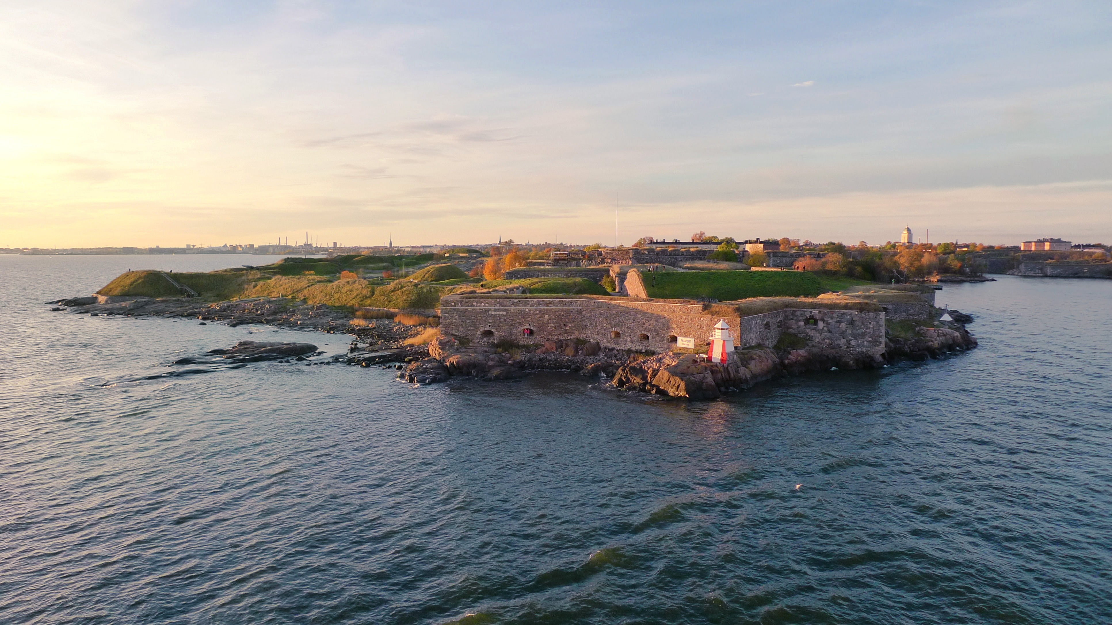 outdoors, horizon over water, the past, no people, built structure, viapori, island, sunset, sky, fortress, building, building exterior, suomenlinna, history, HD Wallpaper