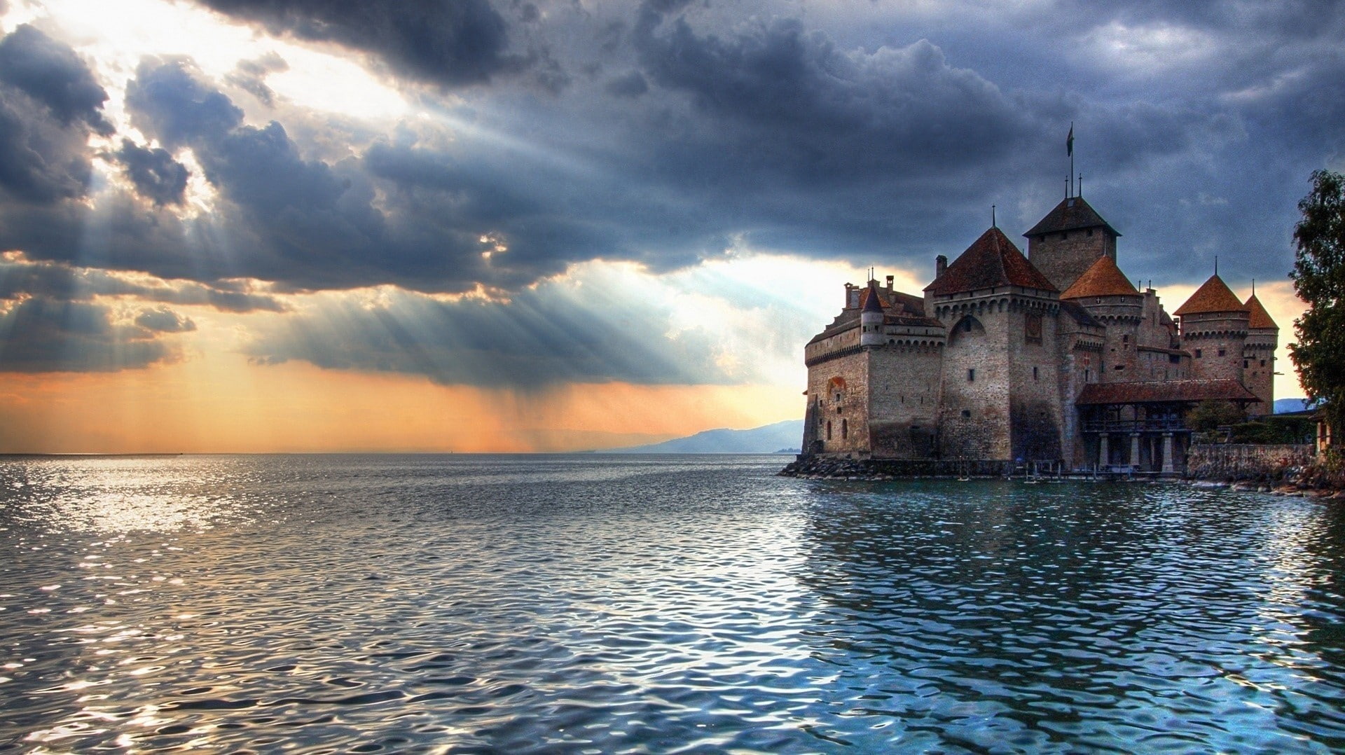 building exterior, building, built structure, cloud - sky, sky, travel destinations, reflection, dramatic sky, Fortress, nature, religion, architecture, HD Wallpaper