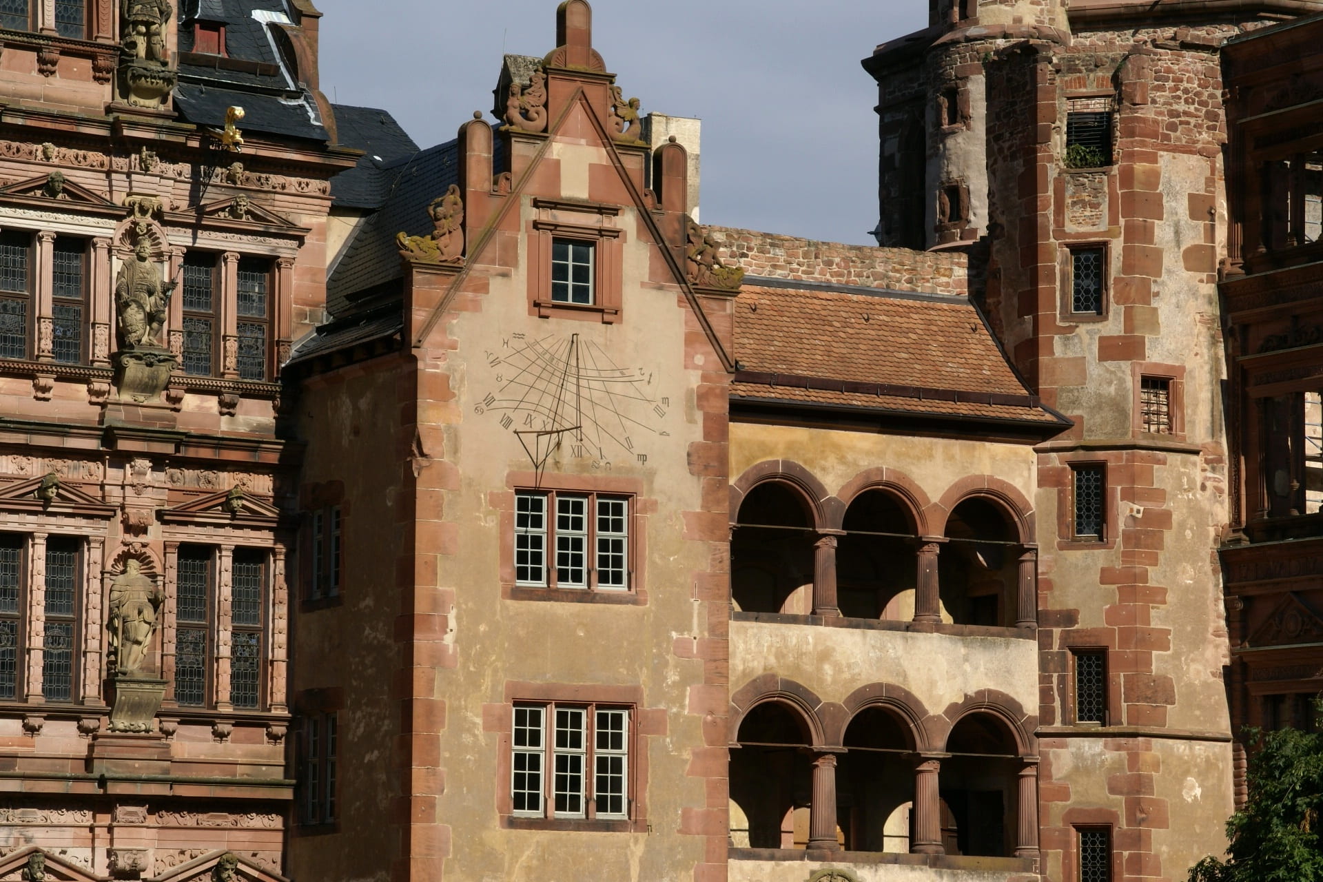 building, spirituality, outdoors, built structure, nature, heidelberg, building exterior, low angle view, 1080P, architecture, fortress, window, heritage, HD Wallpaper