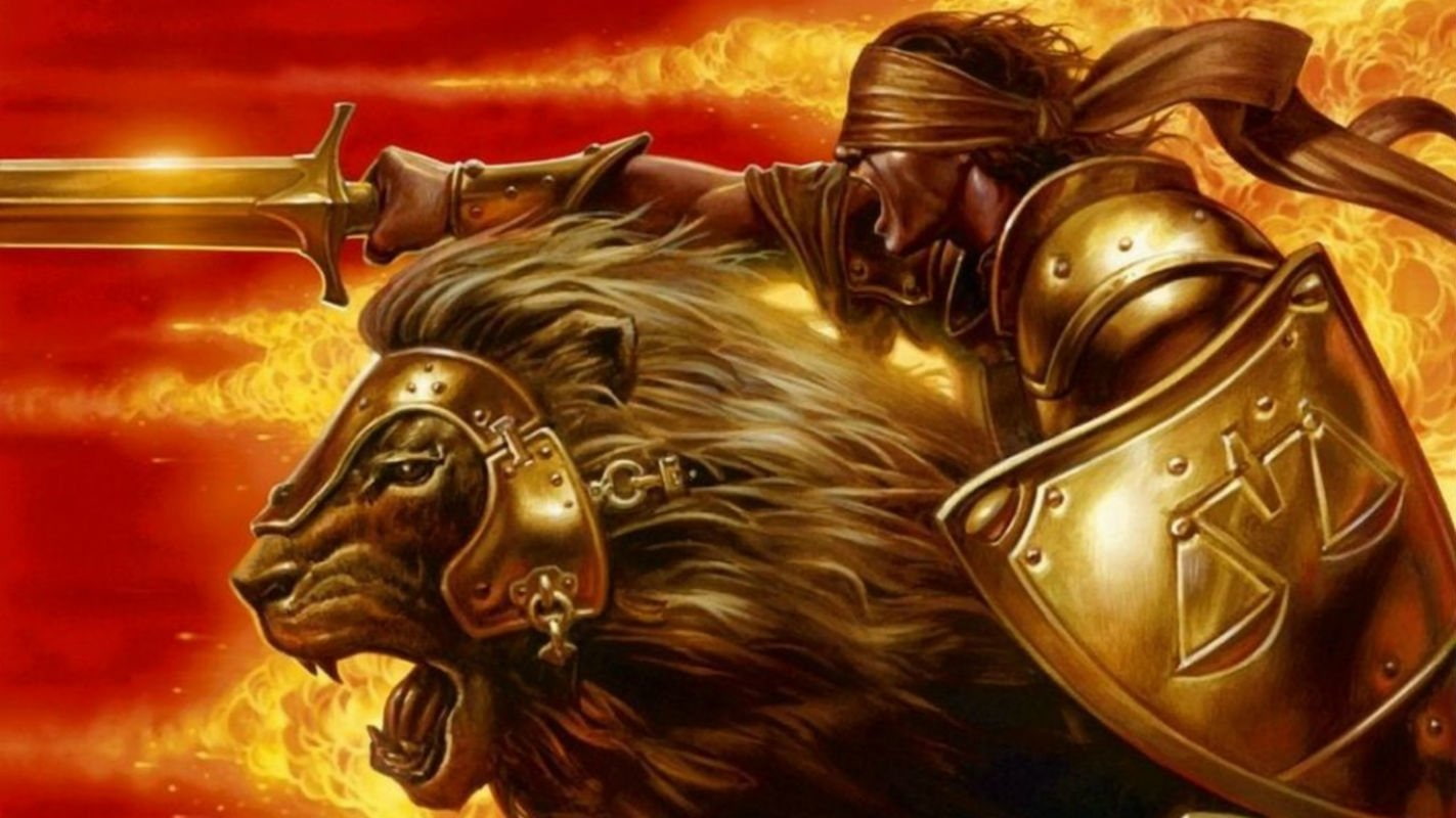 metal, gold colored, mammal, sculpture, indoors, history, representation, Fantasy, Warrior, Knight, architecture, 720P, animal, art and craft, ornate, HD Wallpaper